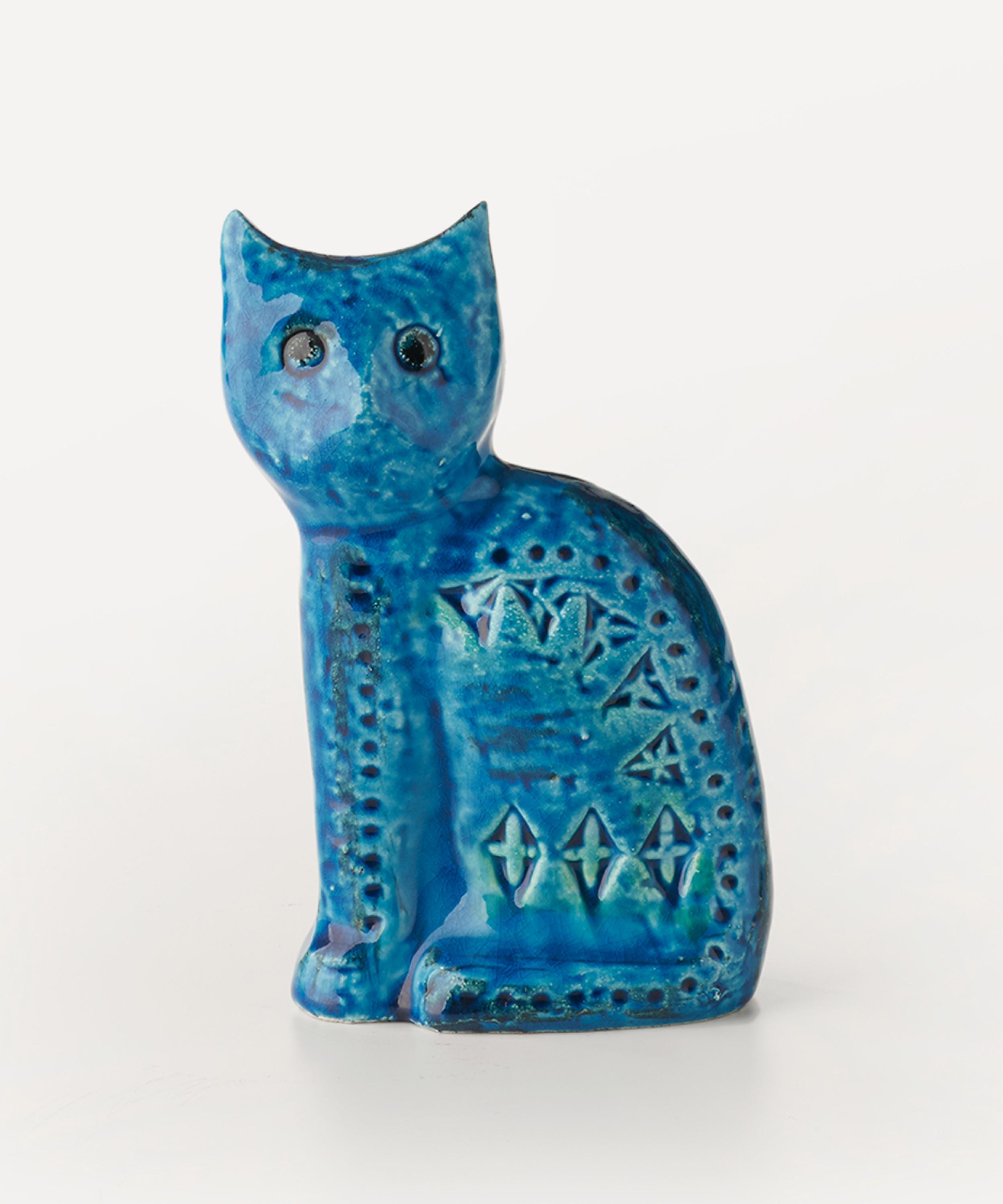 Bitossi - Rimini Blu Ceramic Sitting Cat Figure image number 0