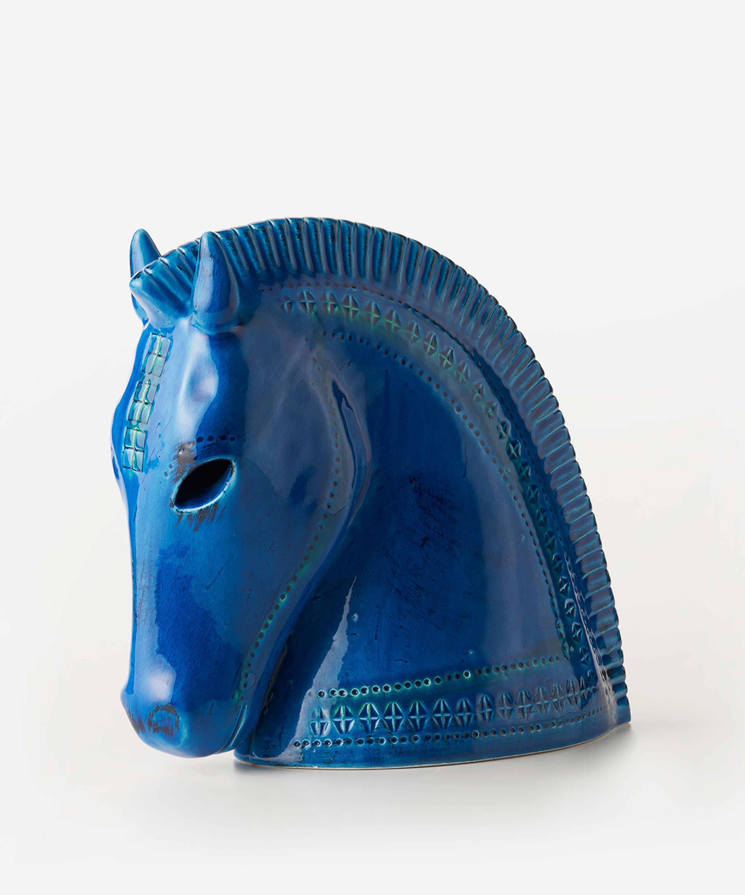 Bitossi - Rimini Blu Ceramic Horse Head Figure image number 0