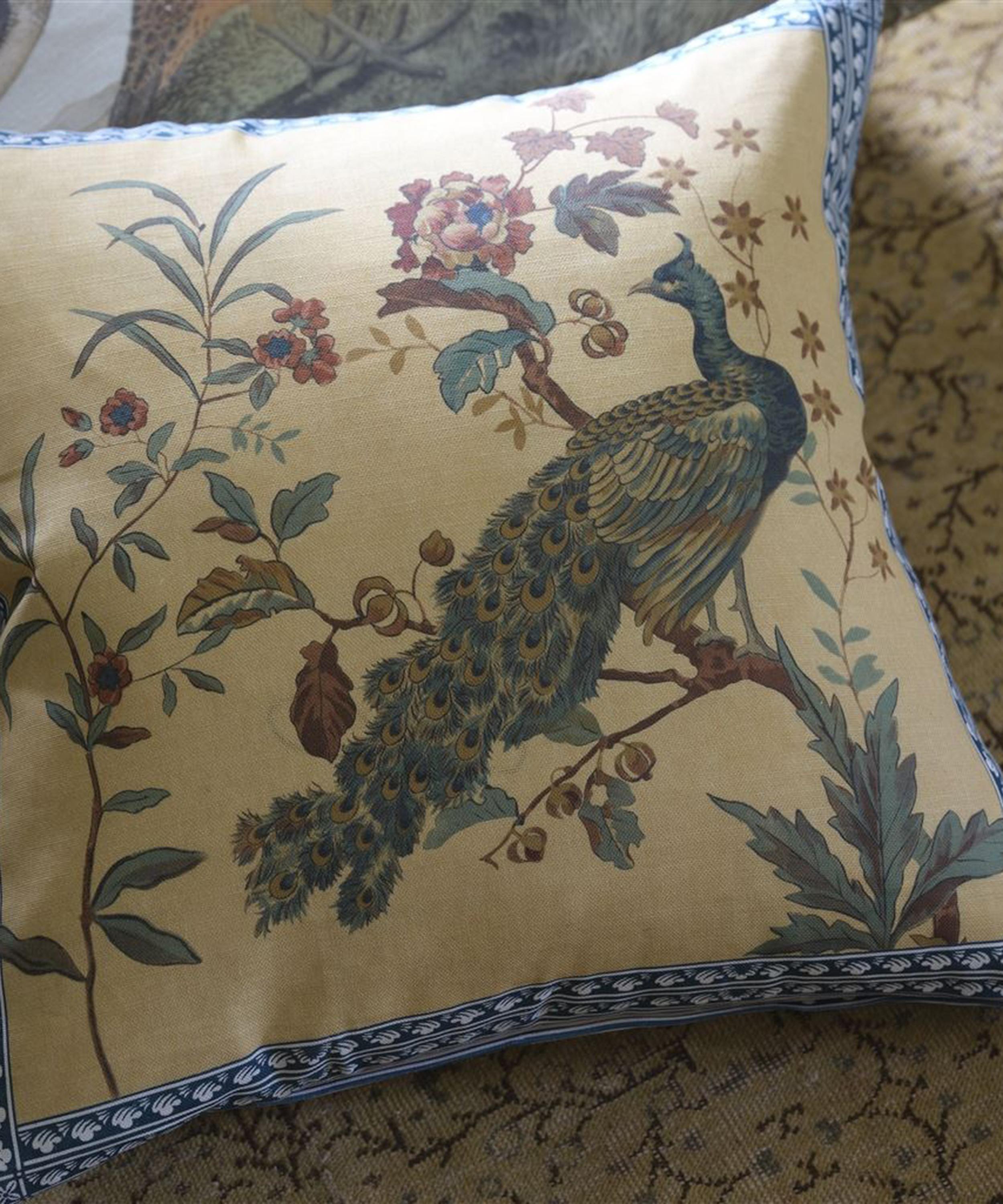 John Derian - Peacock Toile Cushion image number 1