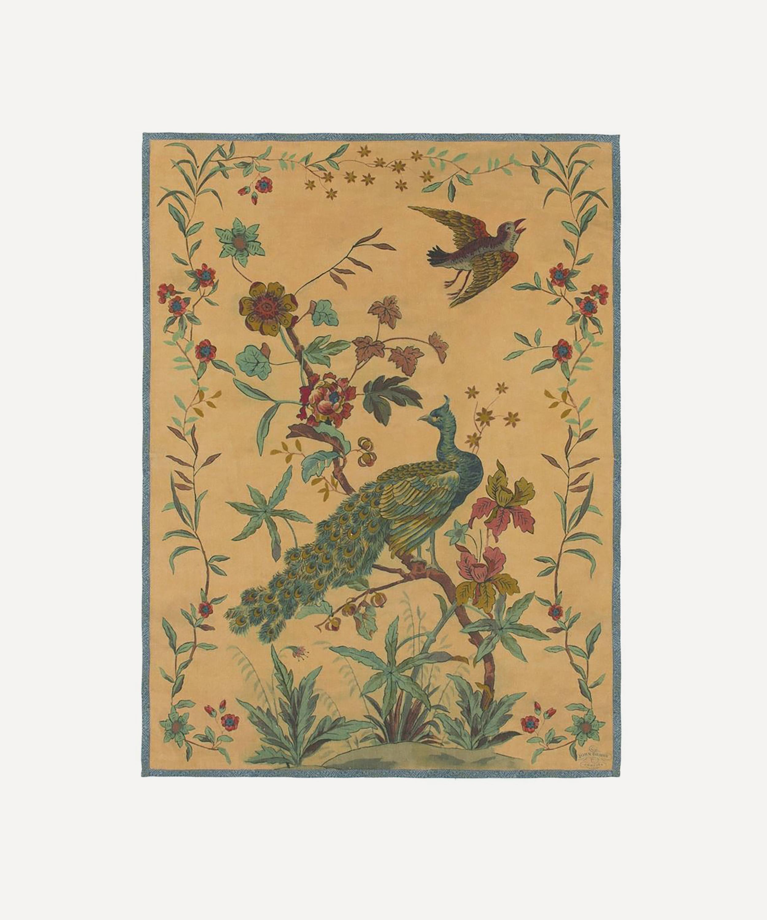 John Derian - Peacock Toile Sepia Throw image number 0