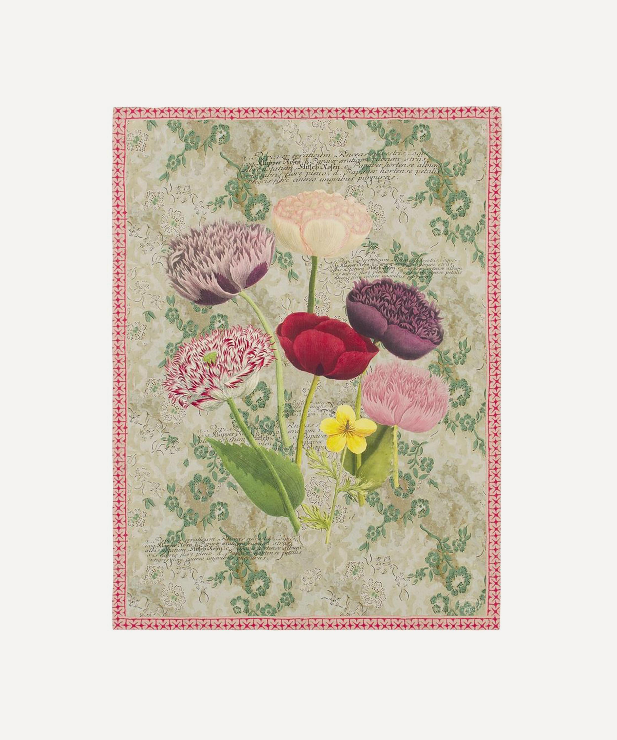 John Derian - Poppy Study Violet Throw image number 0