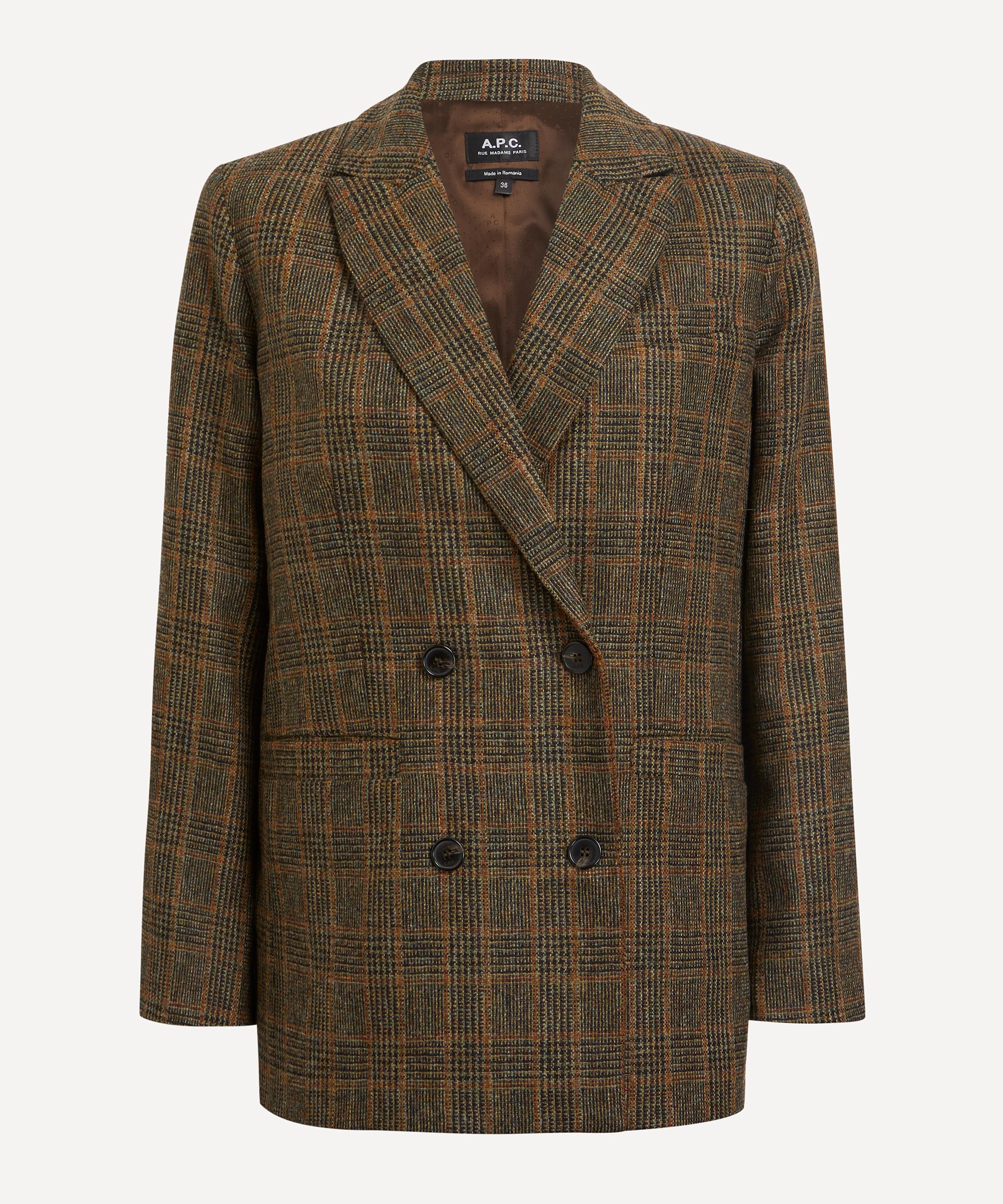 A.P.C. - Checked Wool Double-Breasted Blazer image number 0