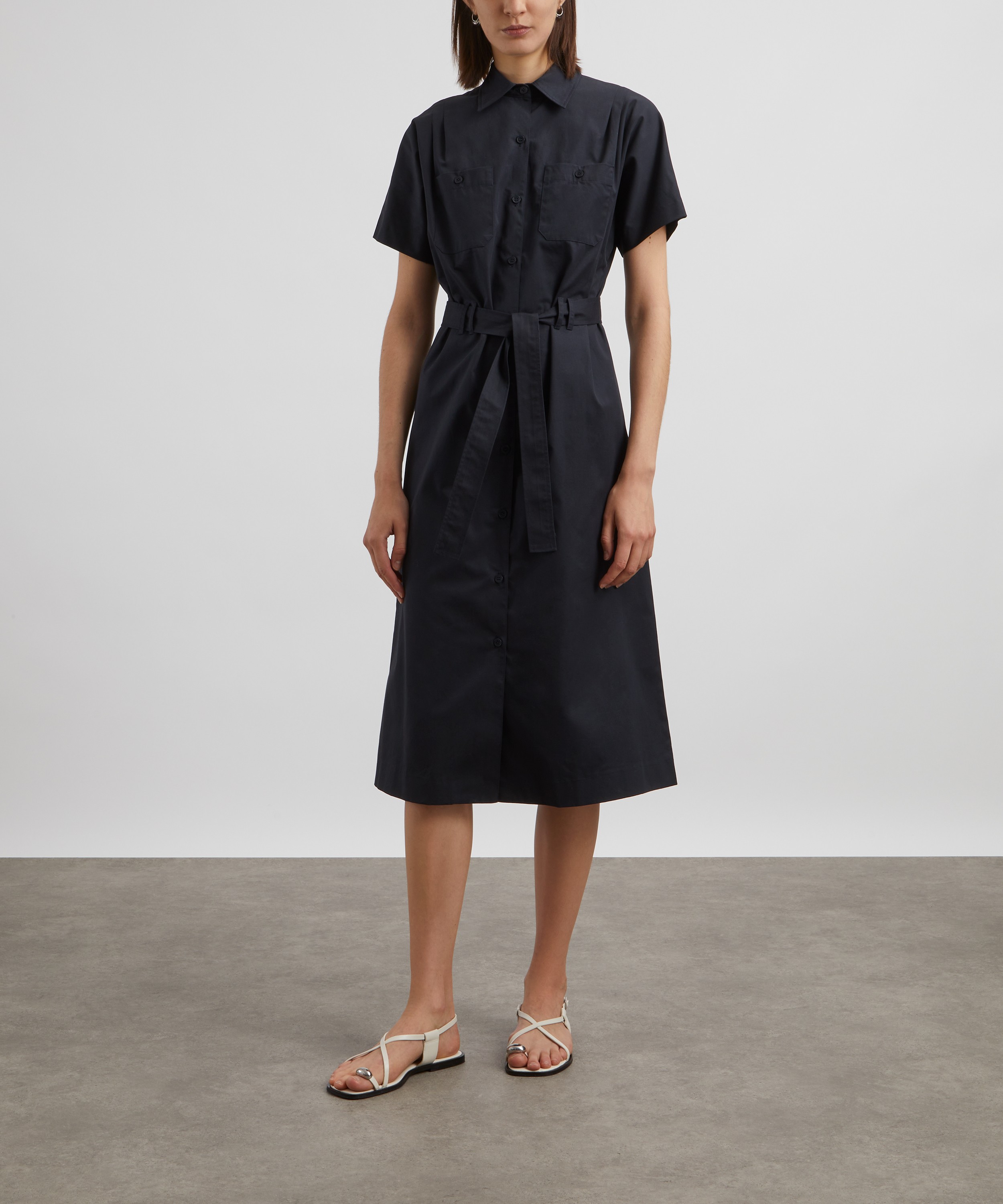 A.P.C. - Drew Belted Cotton Shirtdress image number 1