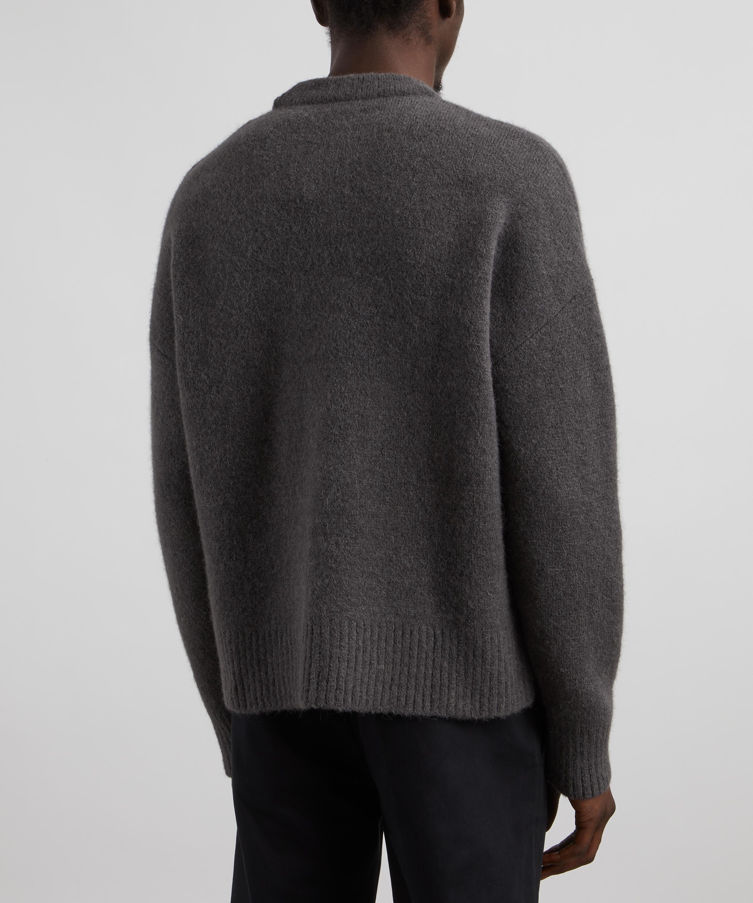 Ami - Off-White Dark Grey Ami de Coeur Hairy Alpaca Jumper image number 3