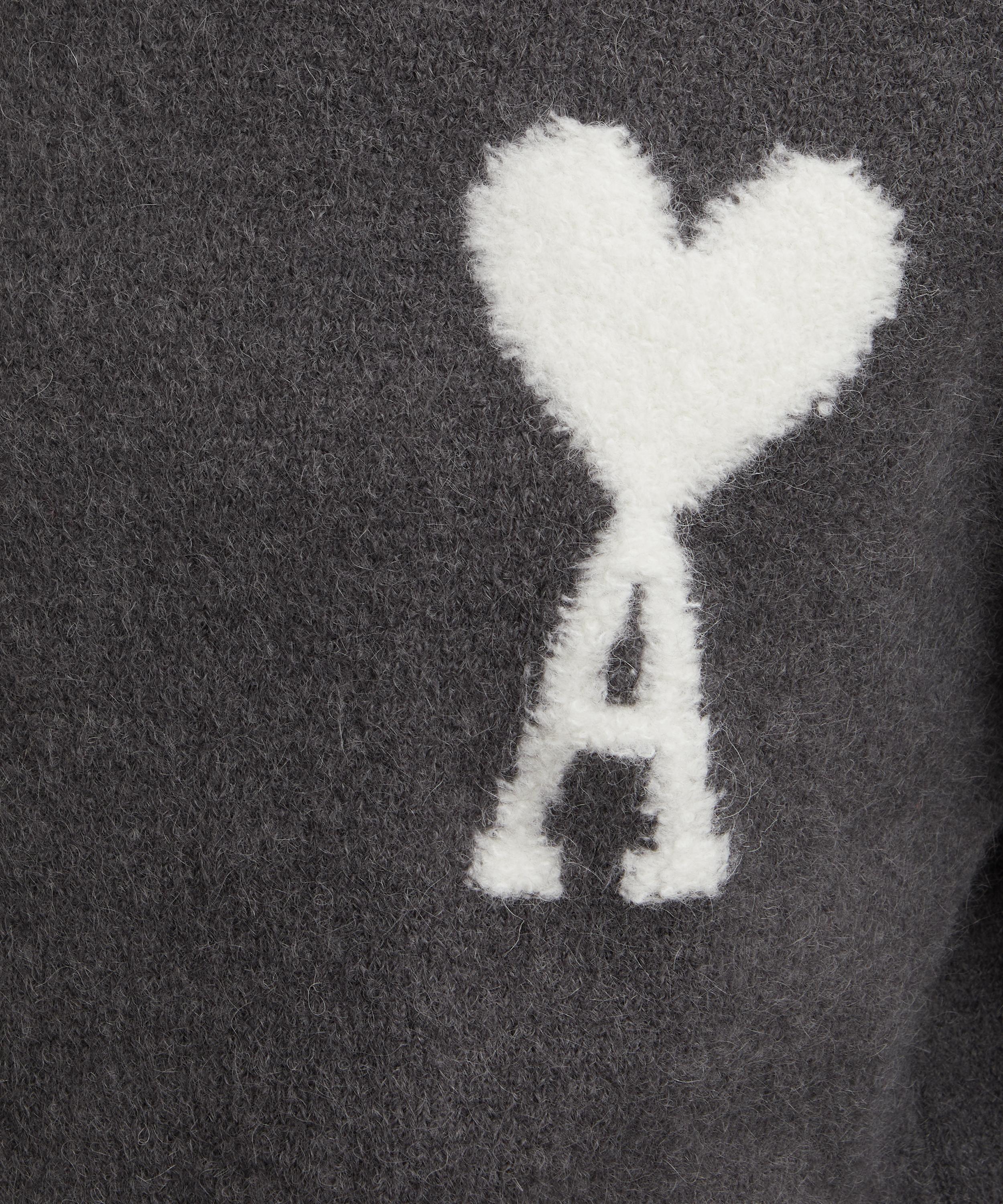 Ami - Off-White Dark Grey Ami de Coeur Hairy Alpaca Jumper image number 4