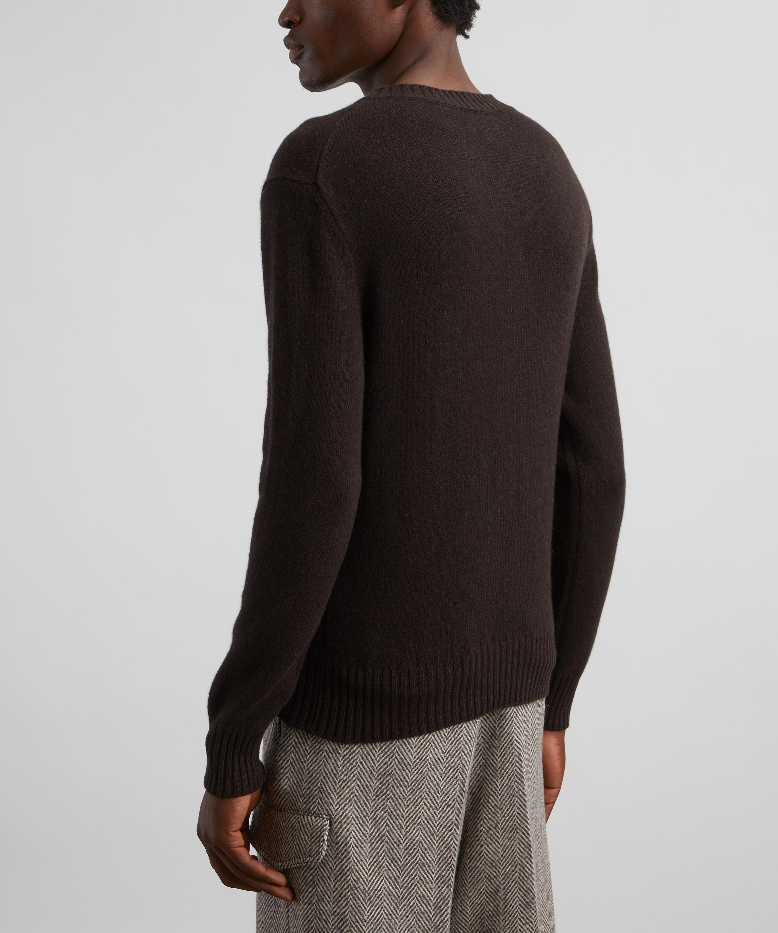 Ami - Cashmere Ami de Coeur Crew-Neck Jumper in Dark Coffee image number 3