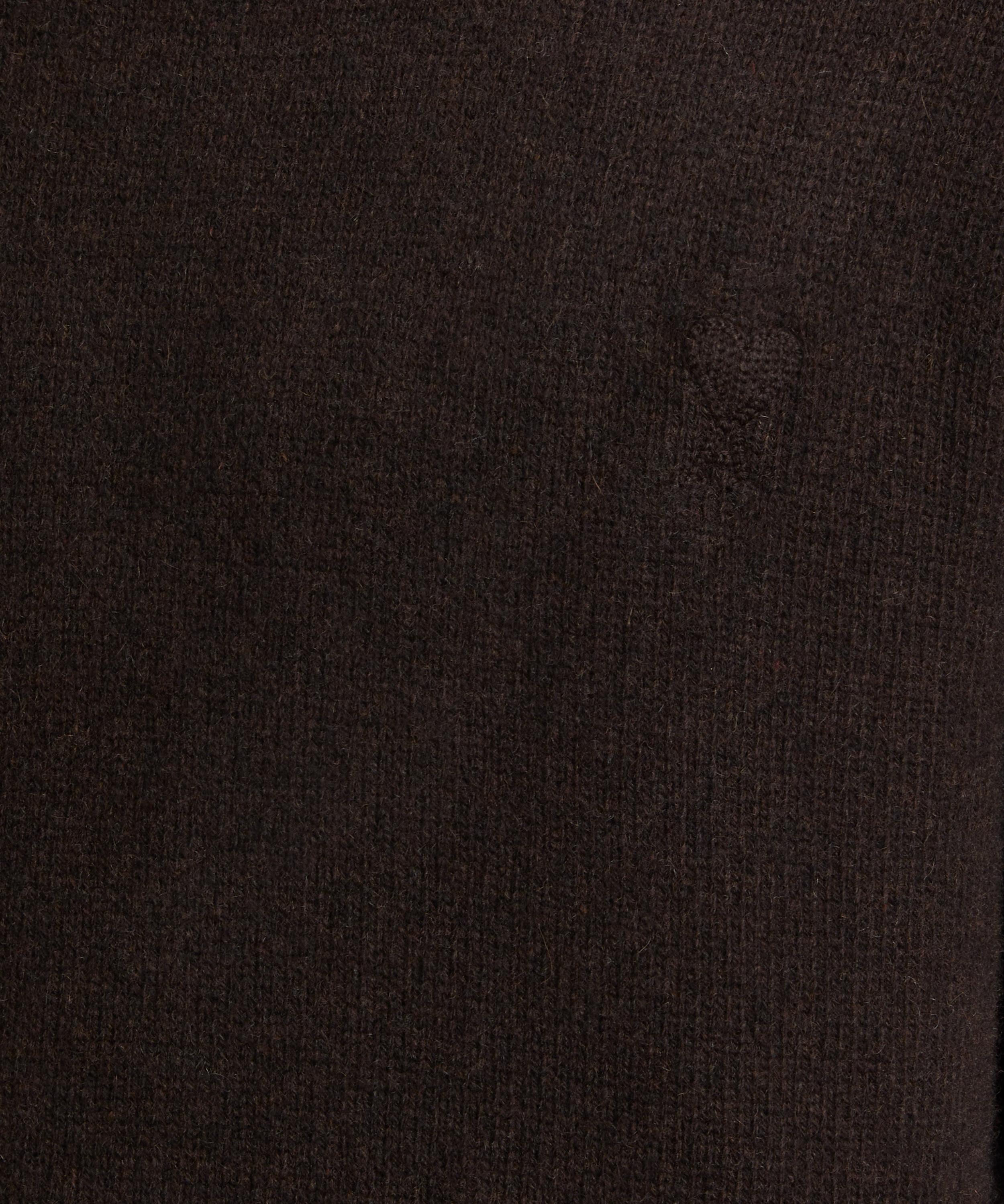 Ami - Cashmere Ami de Coeur Crew-Neck Jumper in Dark Coffee image number 4