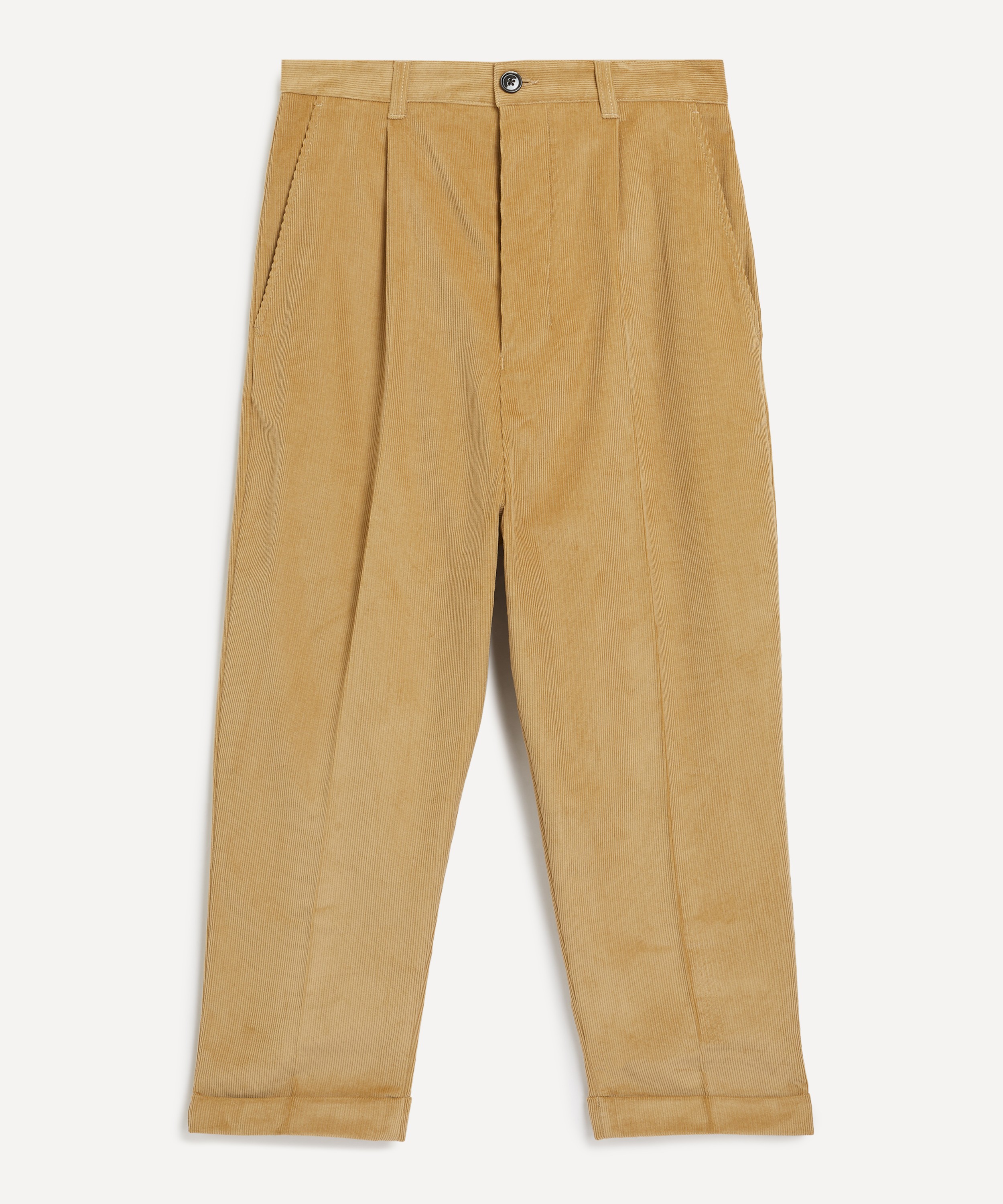 Ami - Sand Cotton Corduroy Carrot Oversized Trousers image number 0