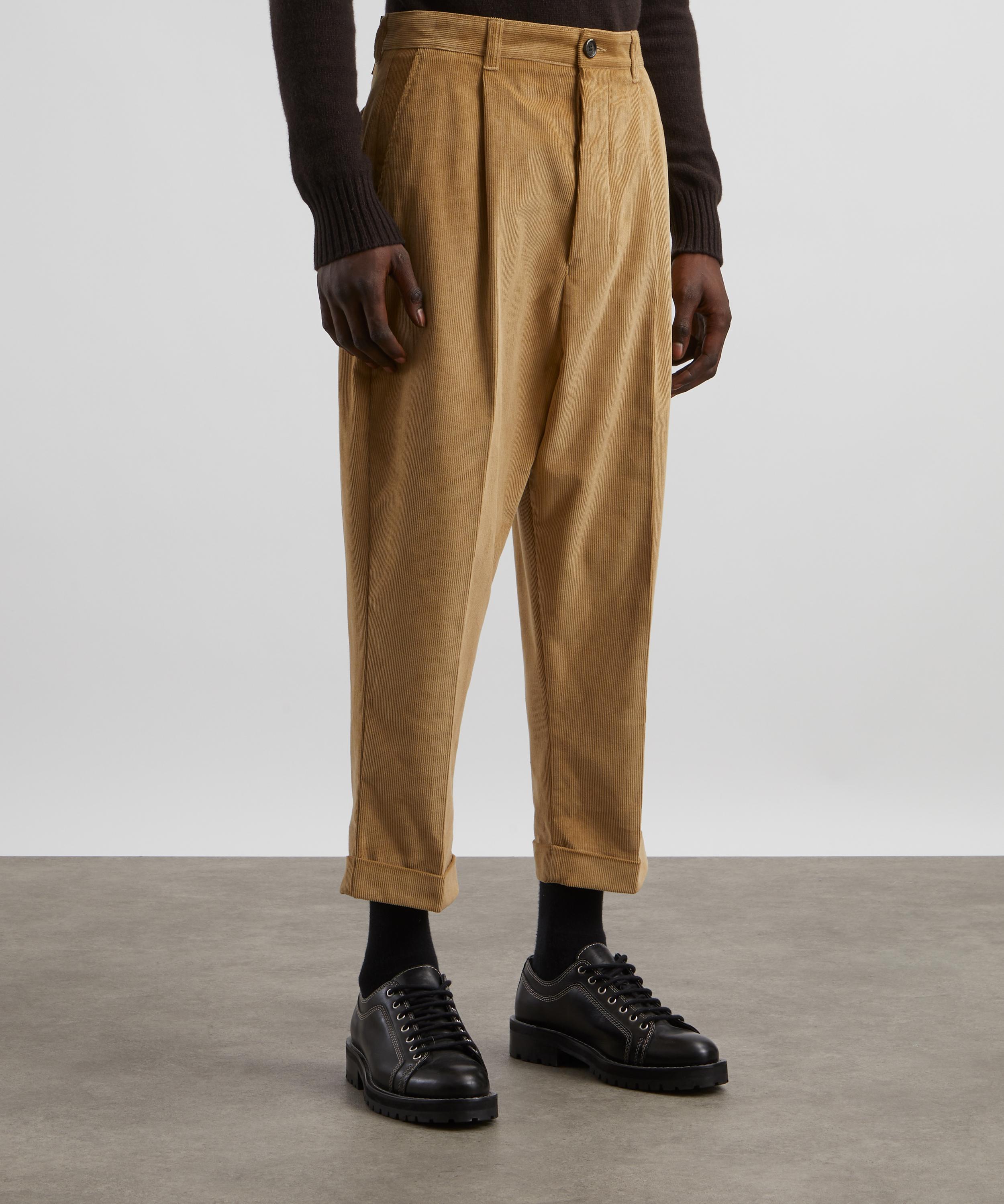 Ami - Sand Cotton Corduroy Carrot Oversized Trousers image number 2