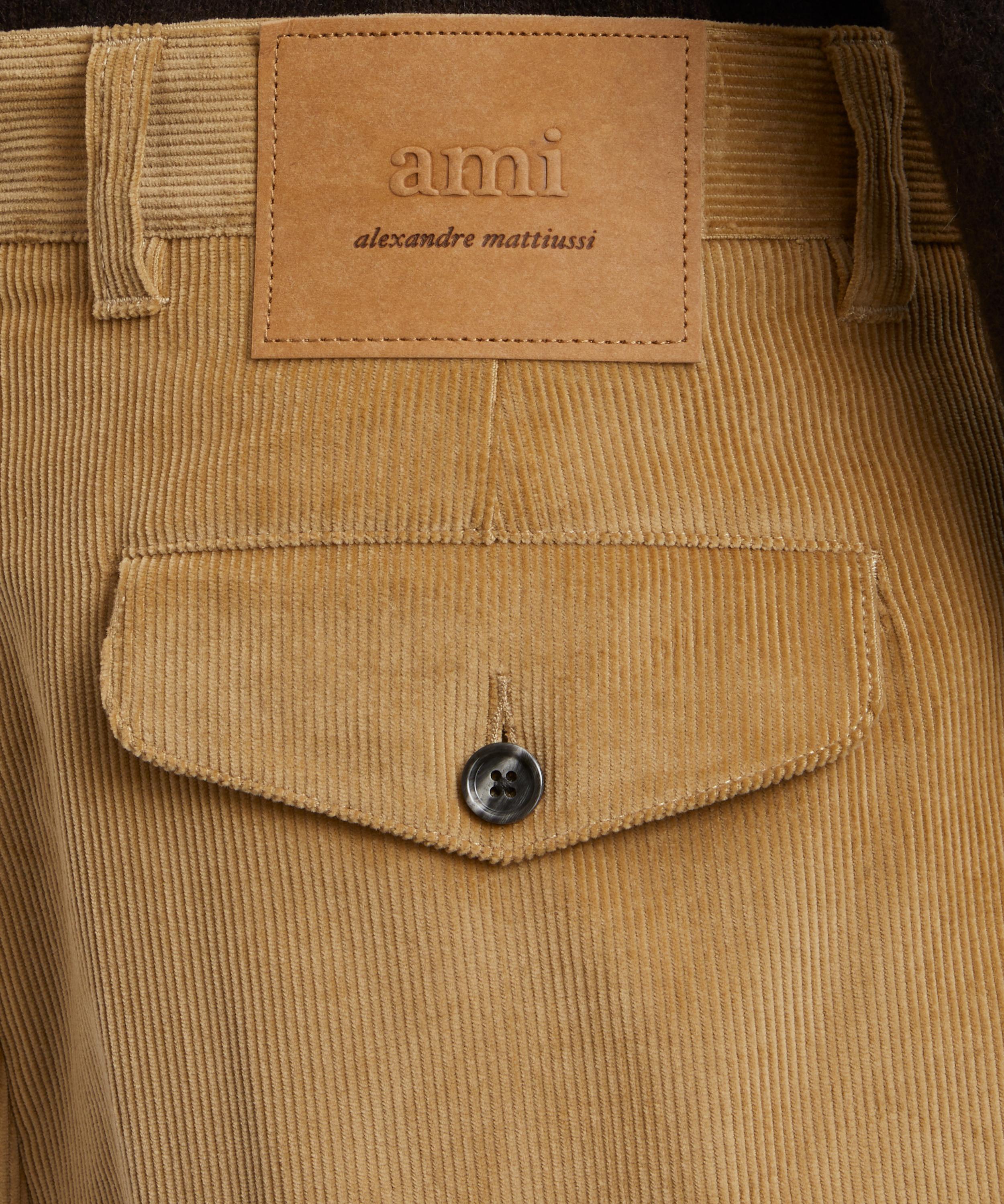 Ami - Sand Cotton Corduroy Carrot Oversized Trousers image number 4