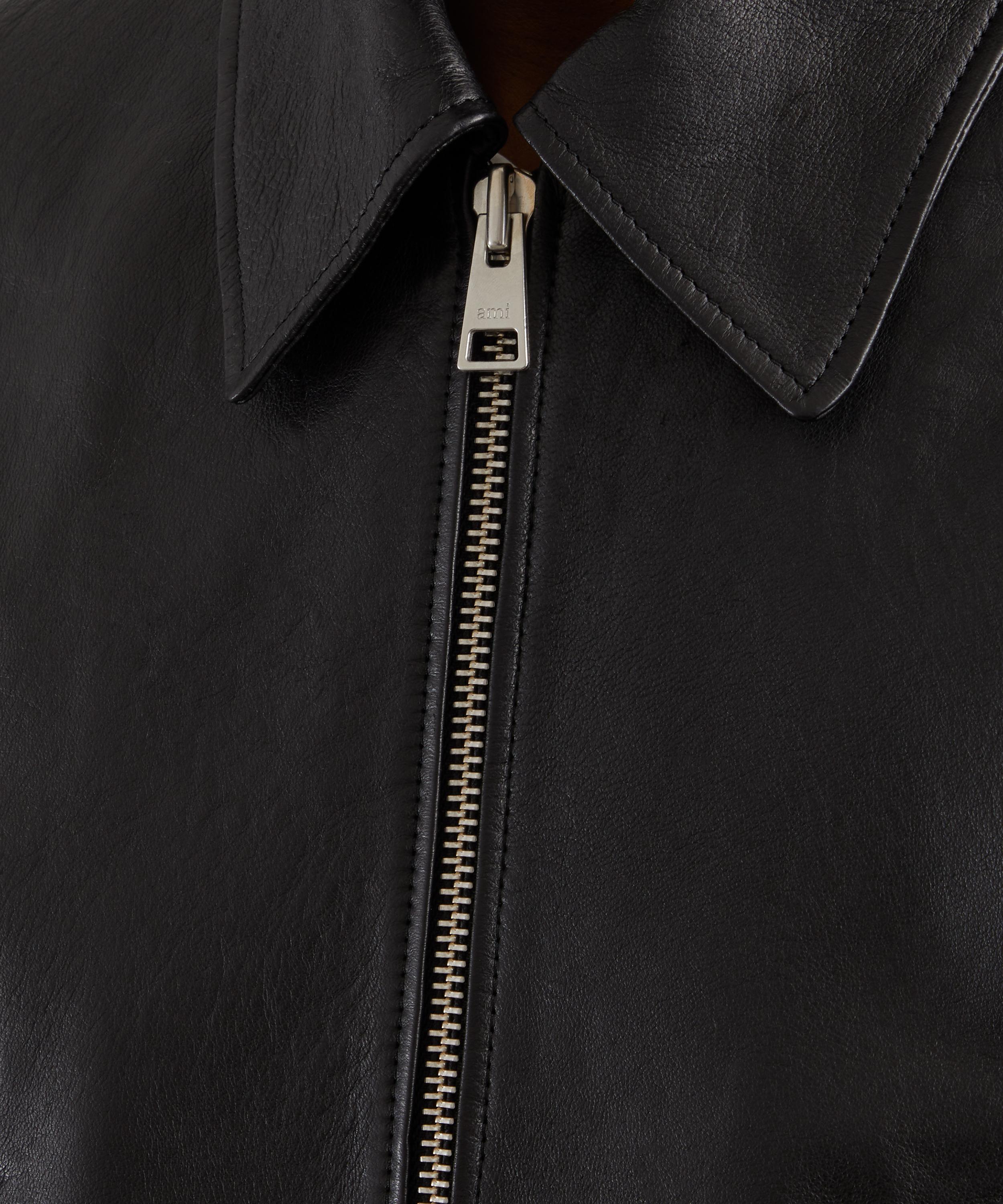 Ami - Zipped Leather Jacket image number 4