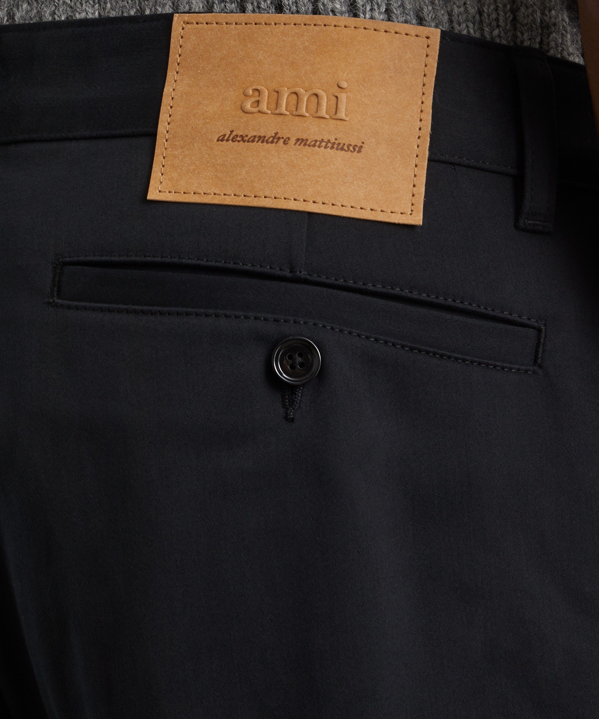 Ami - Straight Fit Wool Canvas Trousers image number 4