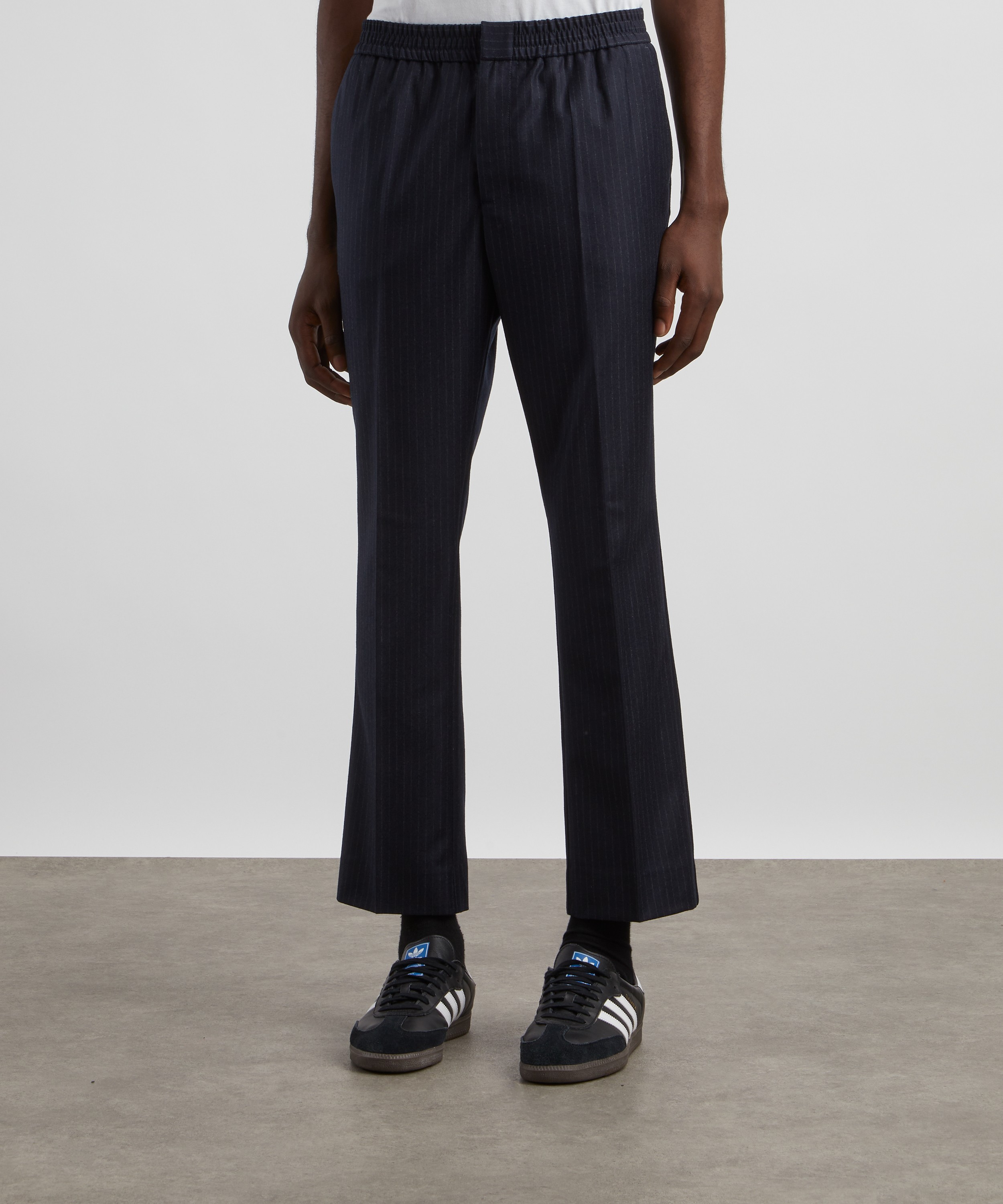 Ami - Elasticated Pinstripe Wool Trousers image number 2