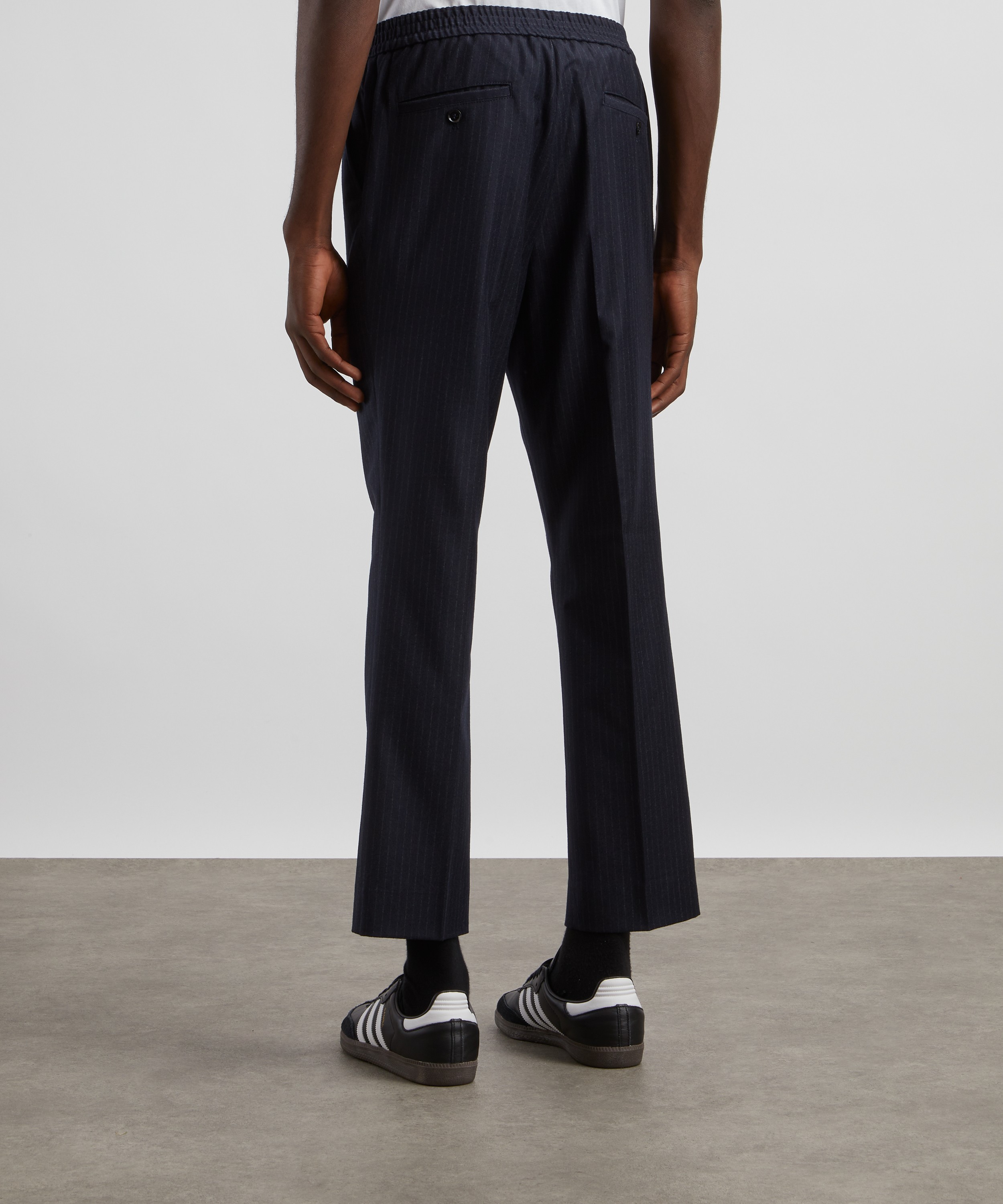 Ami - Elasticated Pinstripe Wool Trousers image number 3