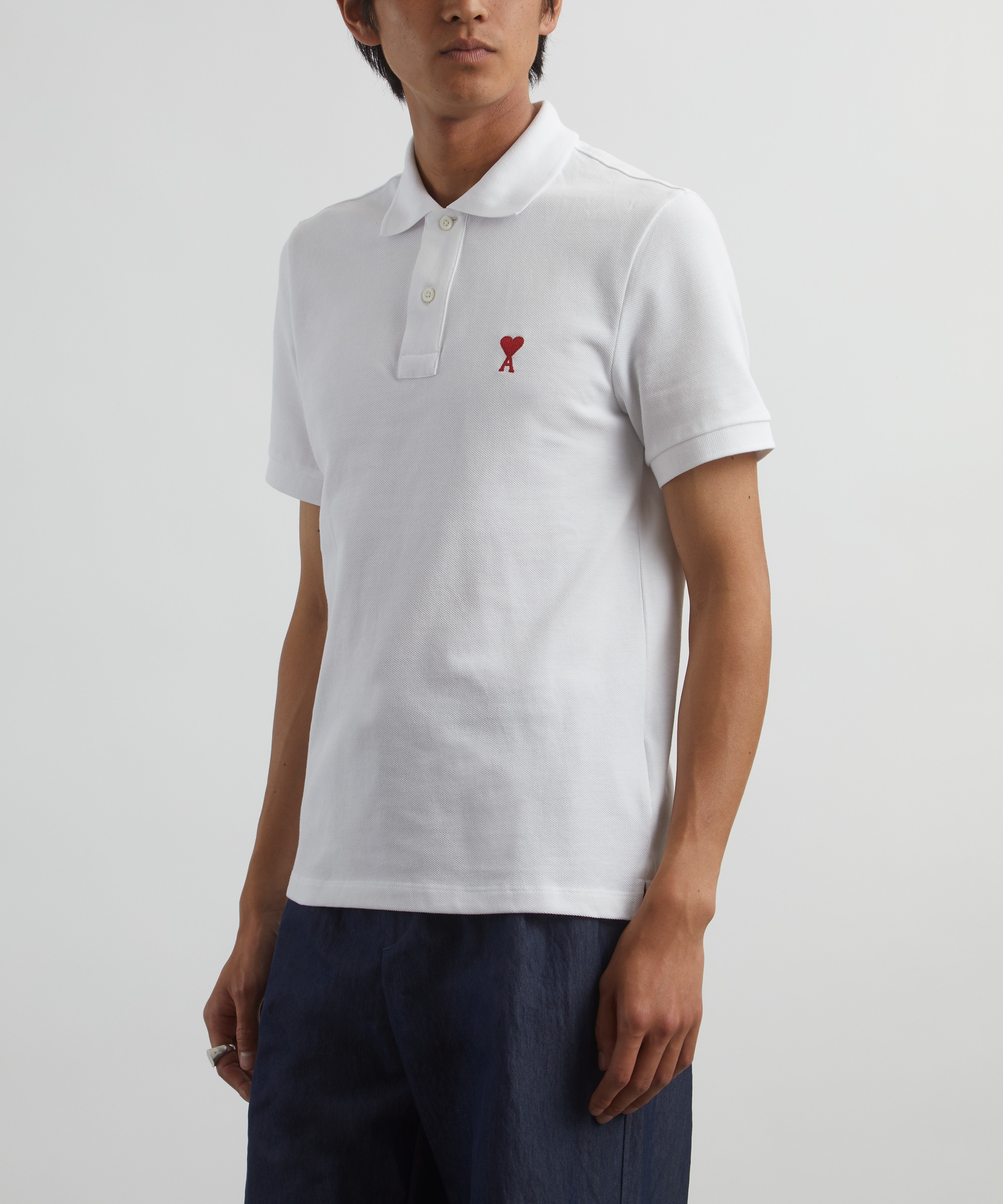 Ami - White Ami de Coeur Polo Shirt image number 2