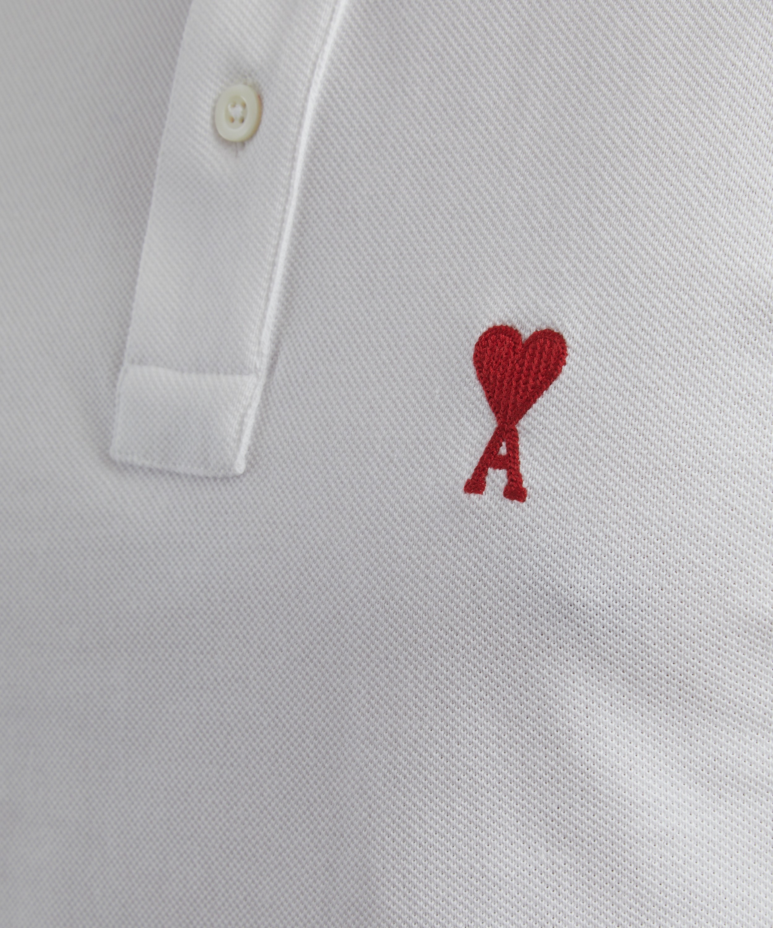 Ami - White Ami de Coeur Polo Shirt image number 4