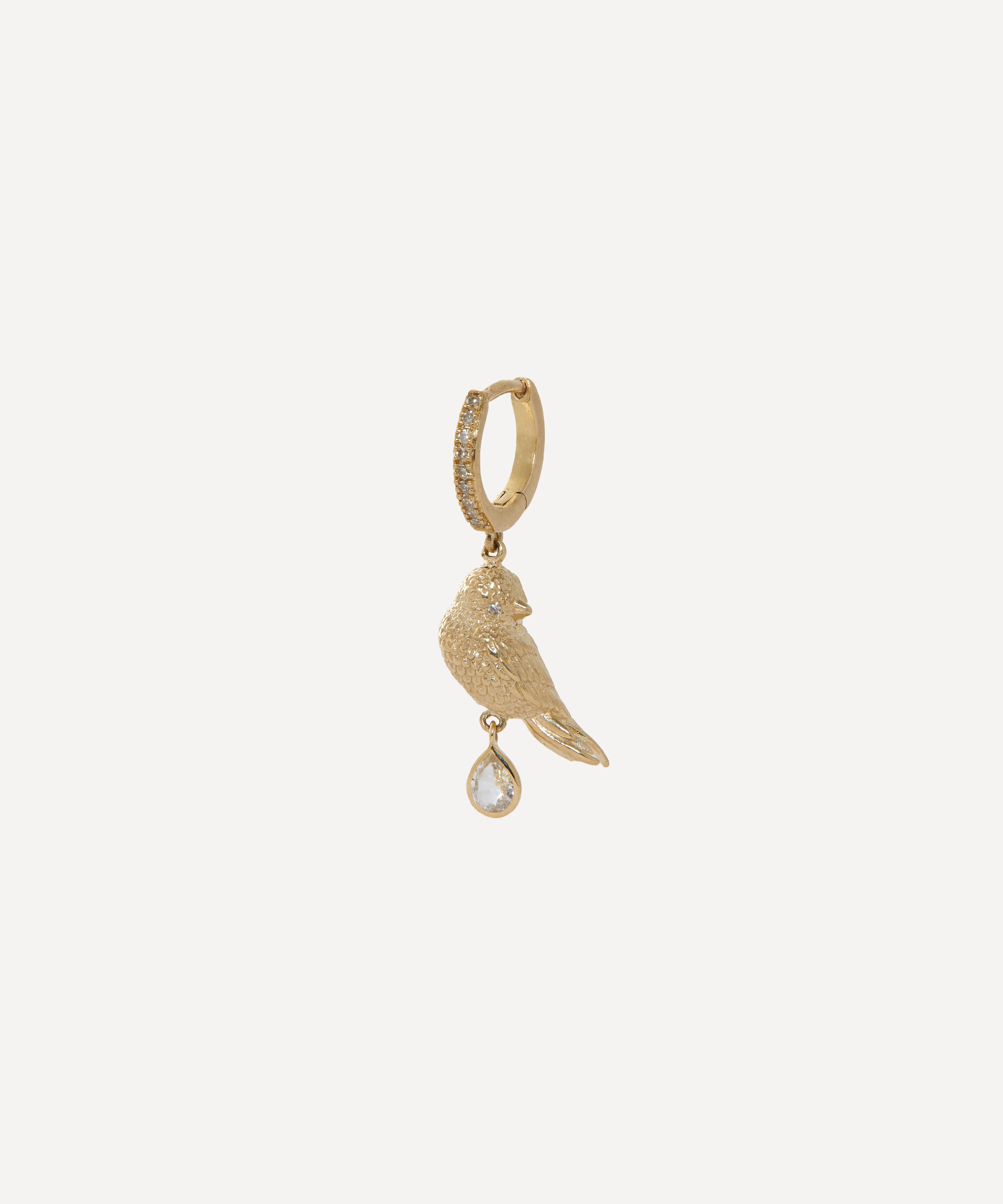 Pascale Monvoisin - 9ct Gold Palerme Bird Hoop Earring image number 1