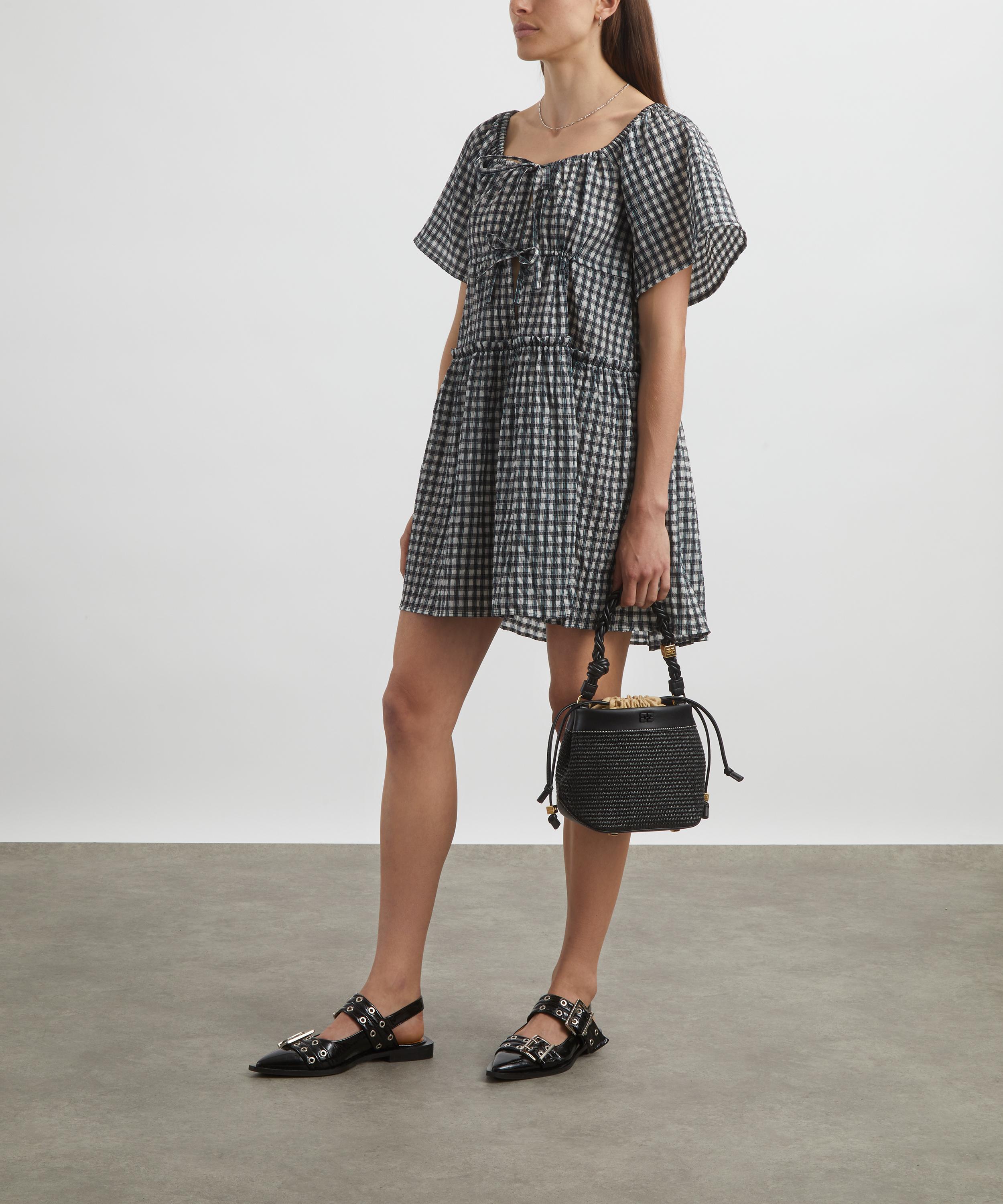 Ganni Seersucker Check Mini Layer Dress Liberty