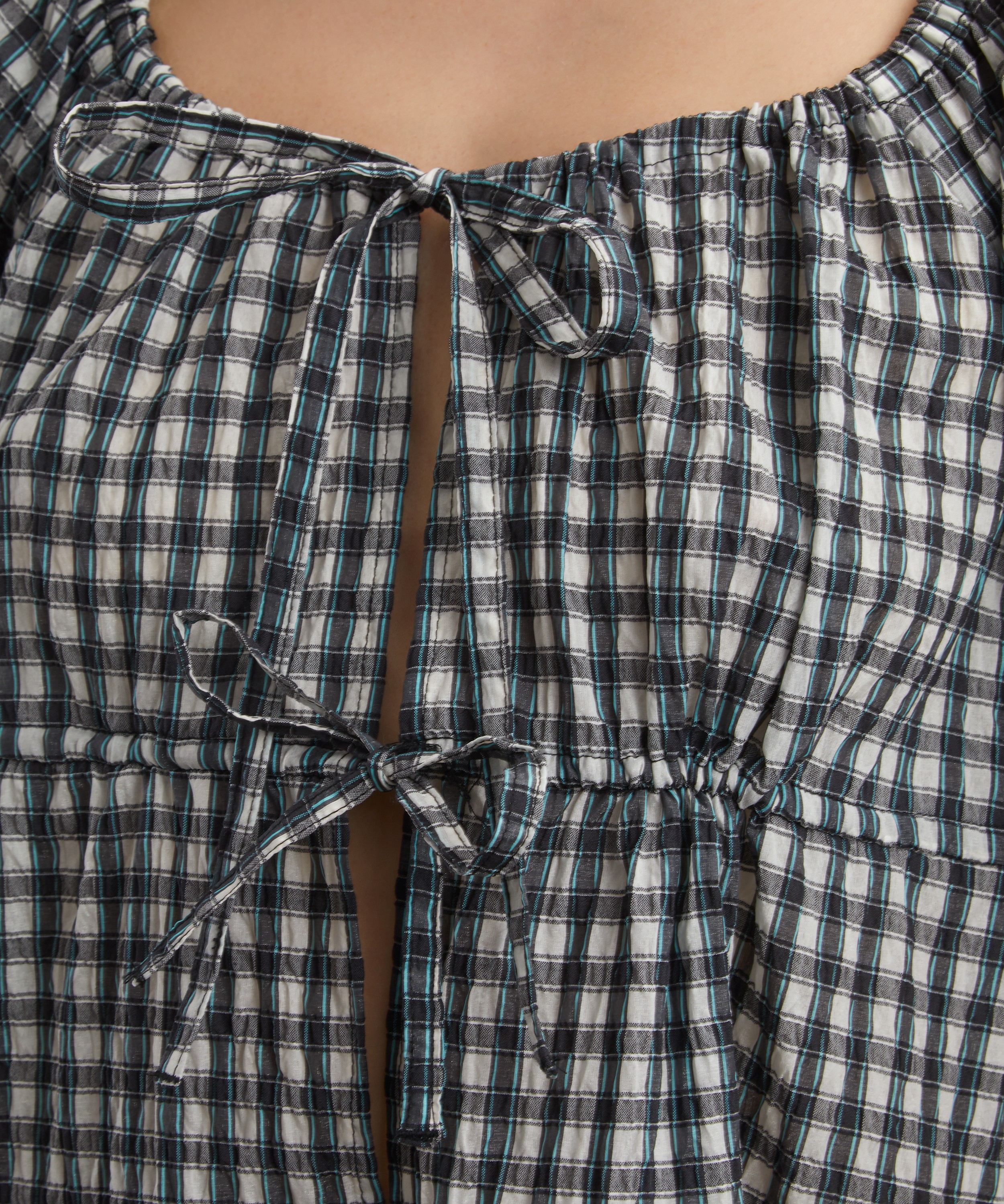 Ganni - Seersucker Check Mini Layer Dress image number 4