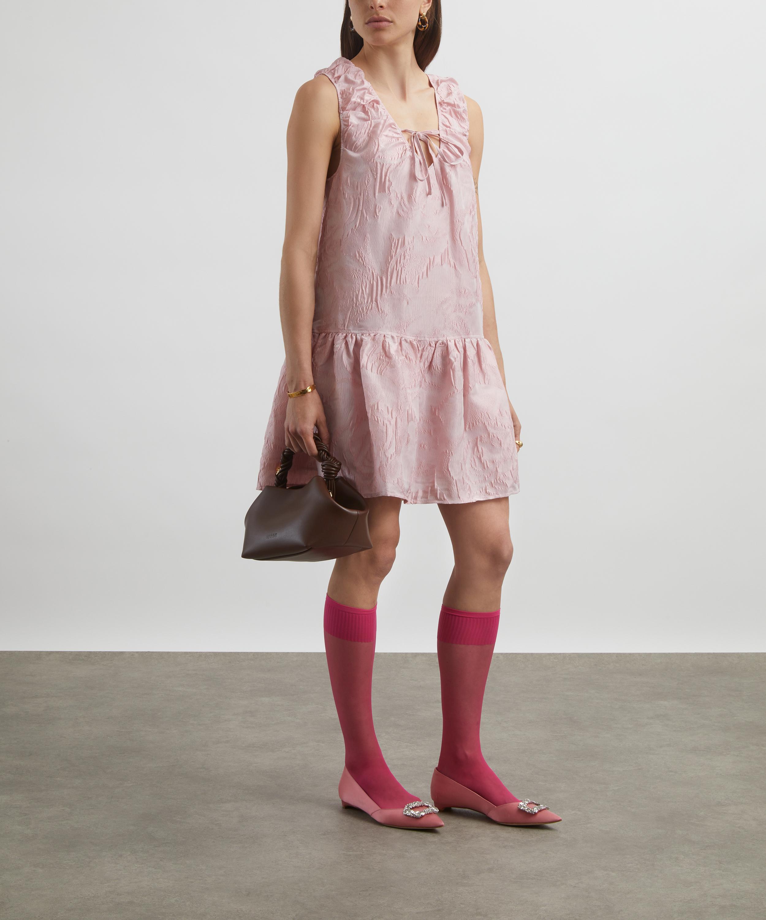 Ganni - Pink Textured Cloqué Mini-Dress image number 1