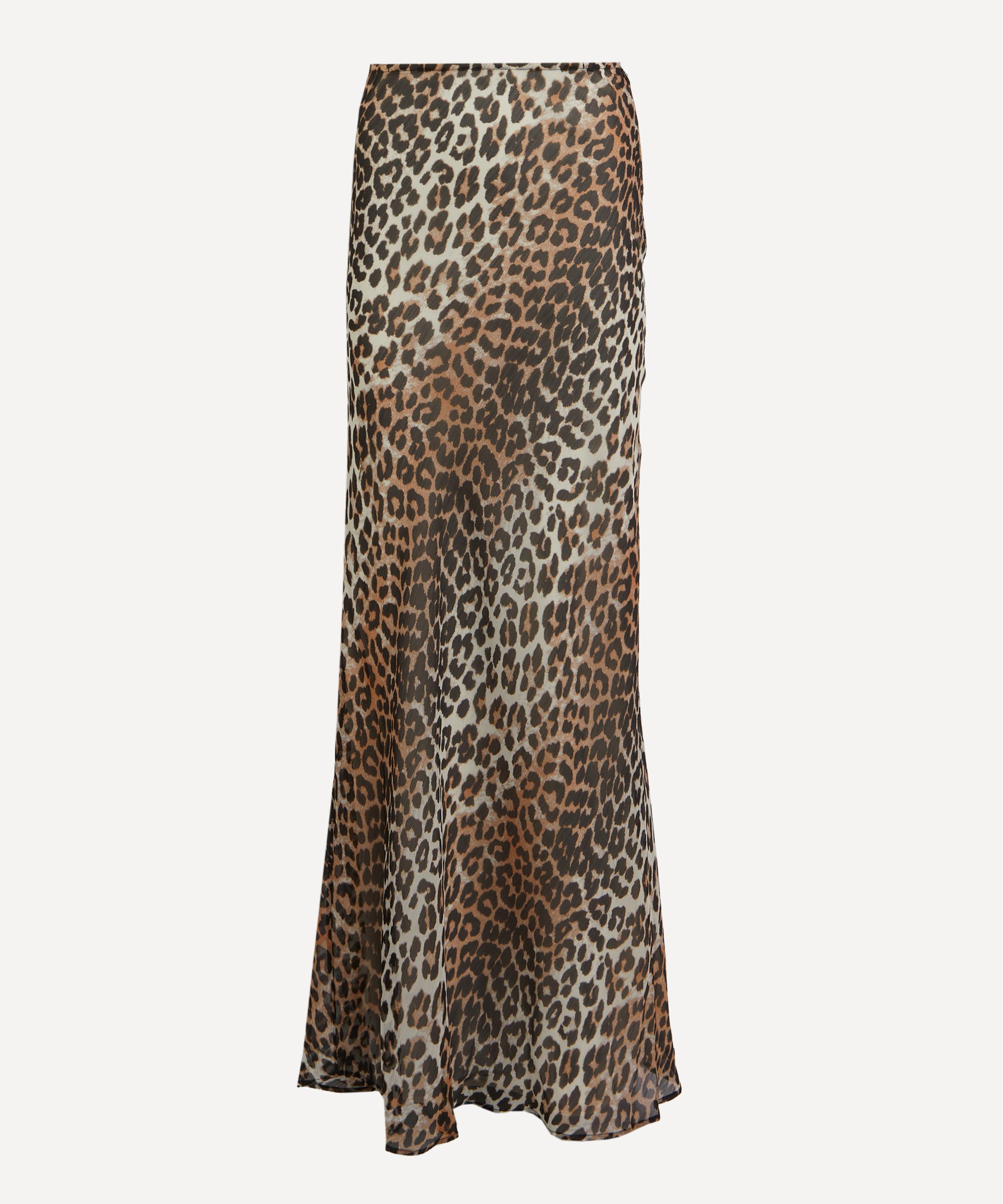 Ganni - Leopard Printed Chiffon Maxi-Skirt image number 0