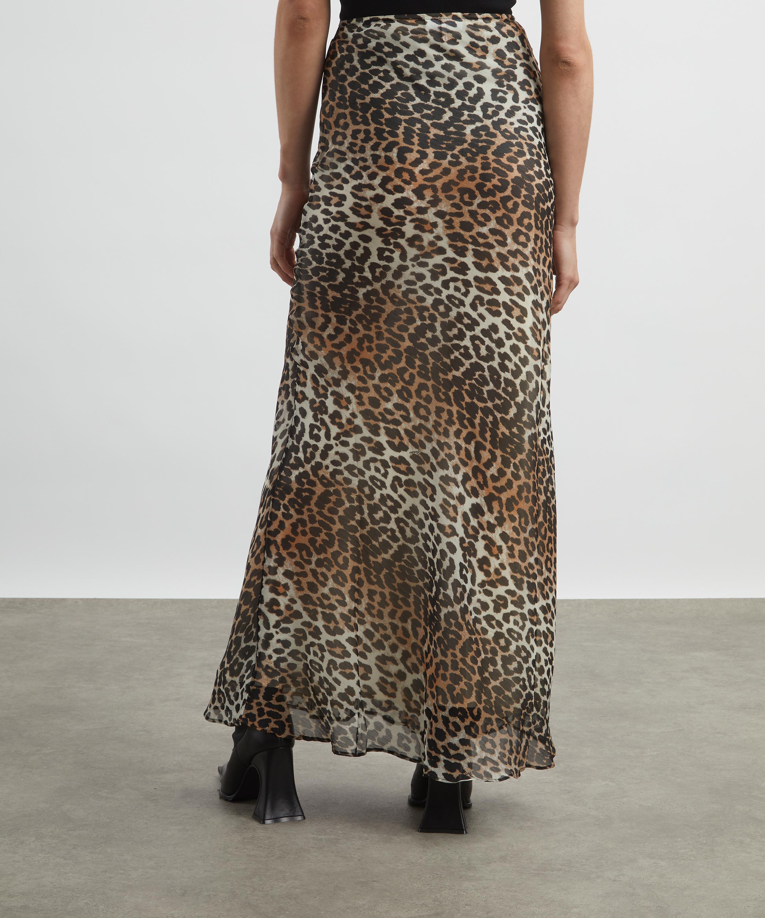 Ganni - Leopard Printed Chiffon Maxi-Skirt image number 3