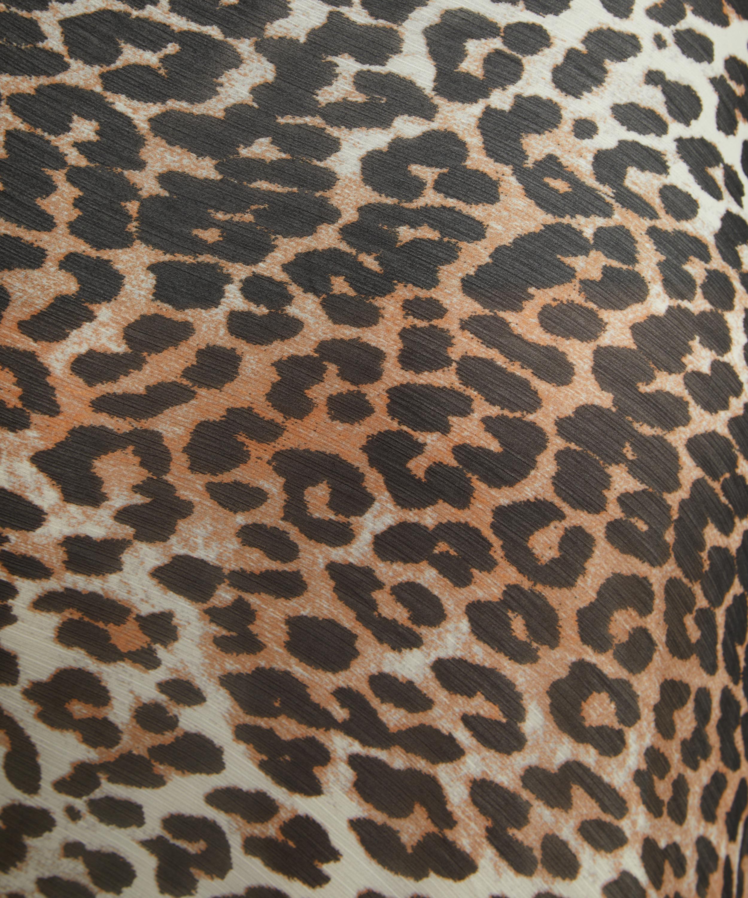 Ganni - Leopard Printed Chiffon Maxi-Skirt image number 4