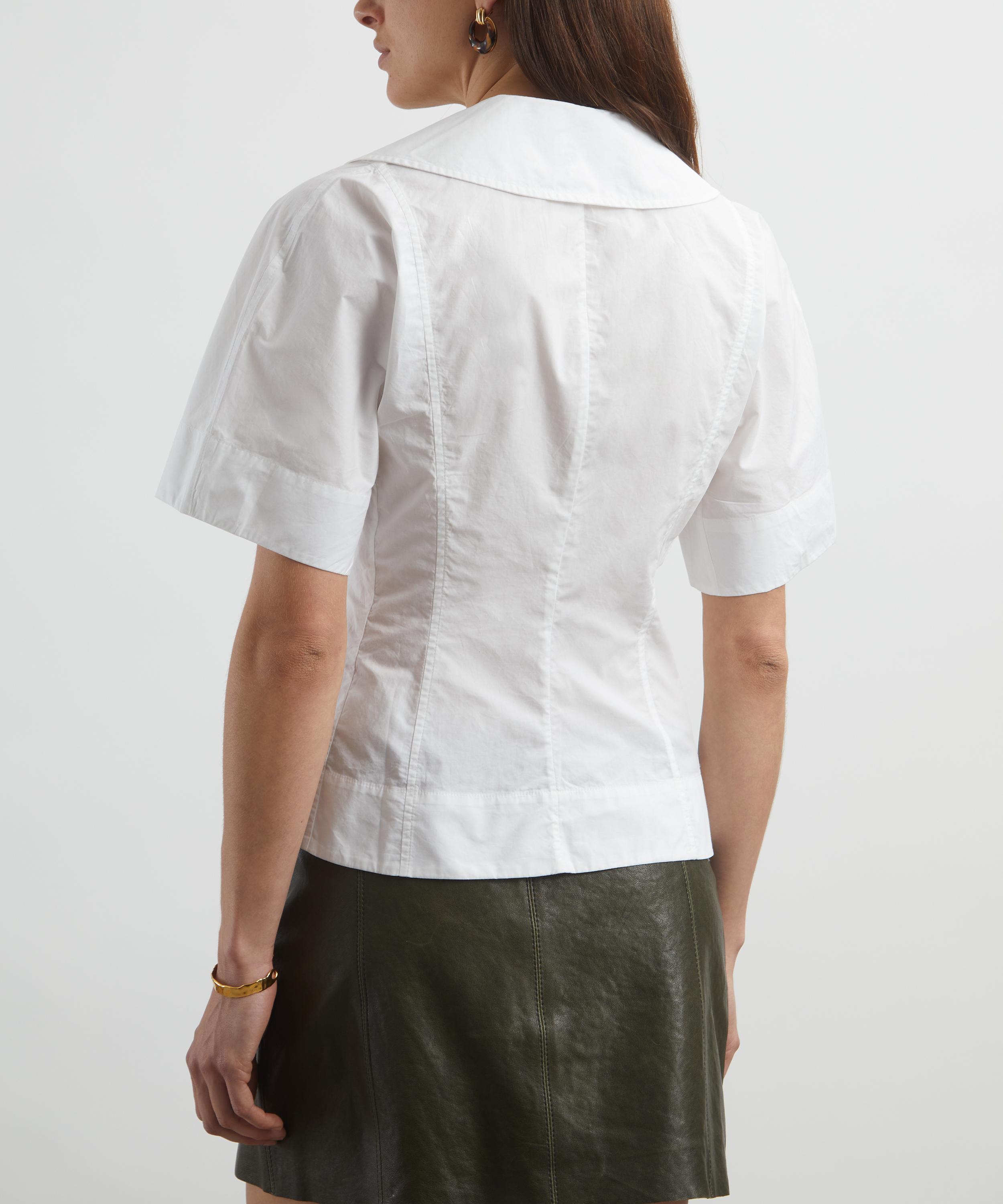 Ganni - Cotton Poplin Wrap Blouse image number 3