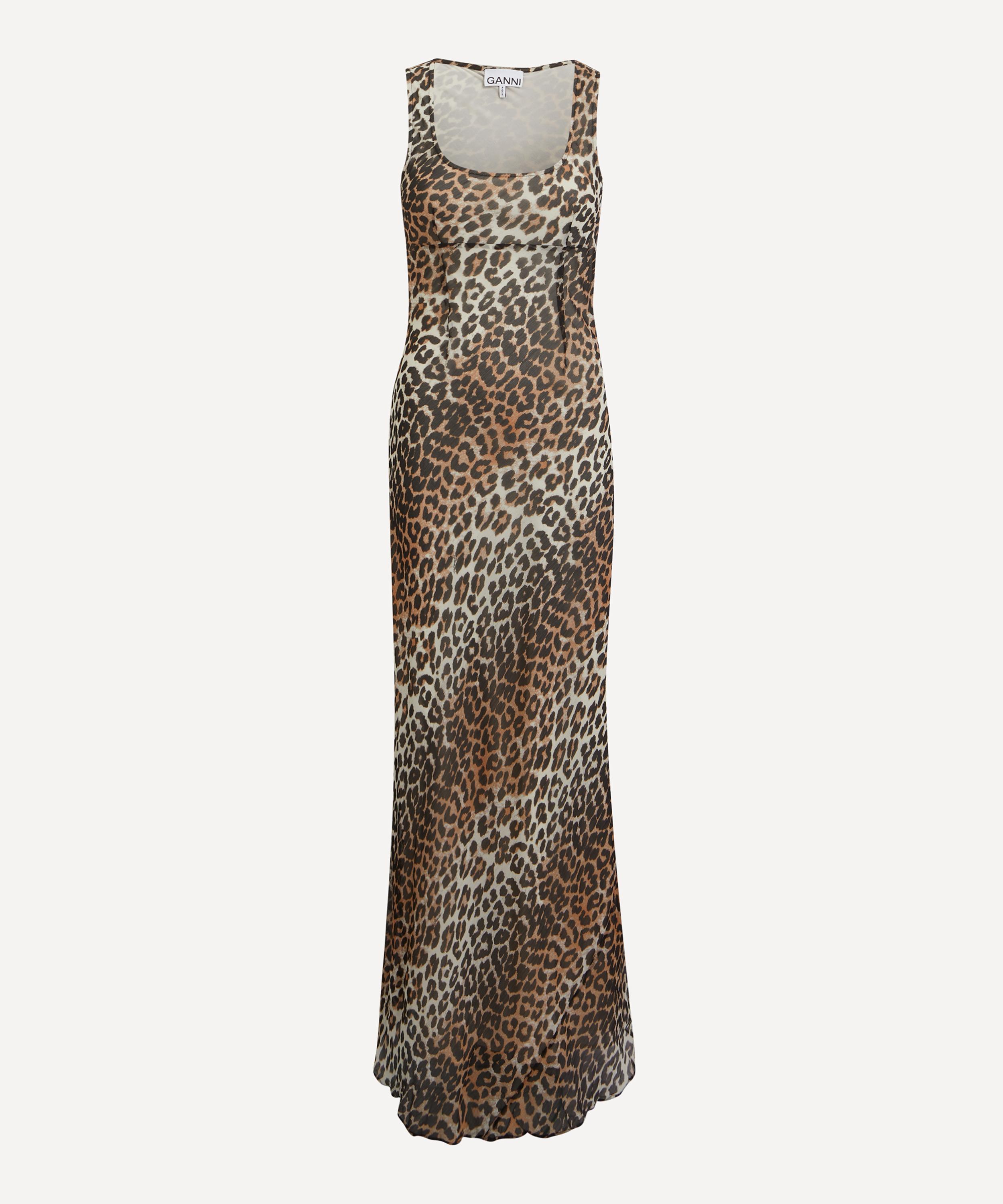 Ganni - Leopard Printed Chiffon Maxi-Dress image number 0