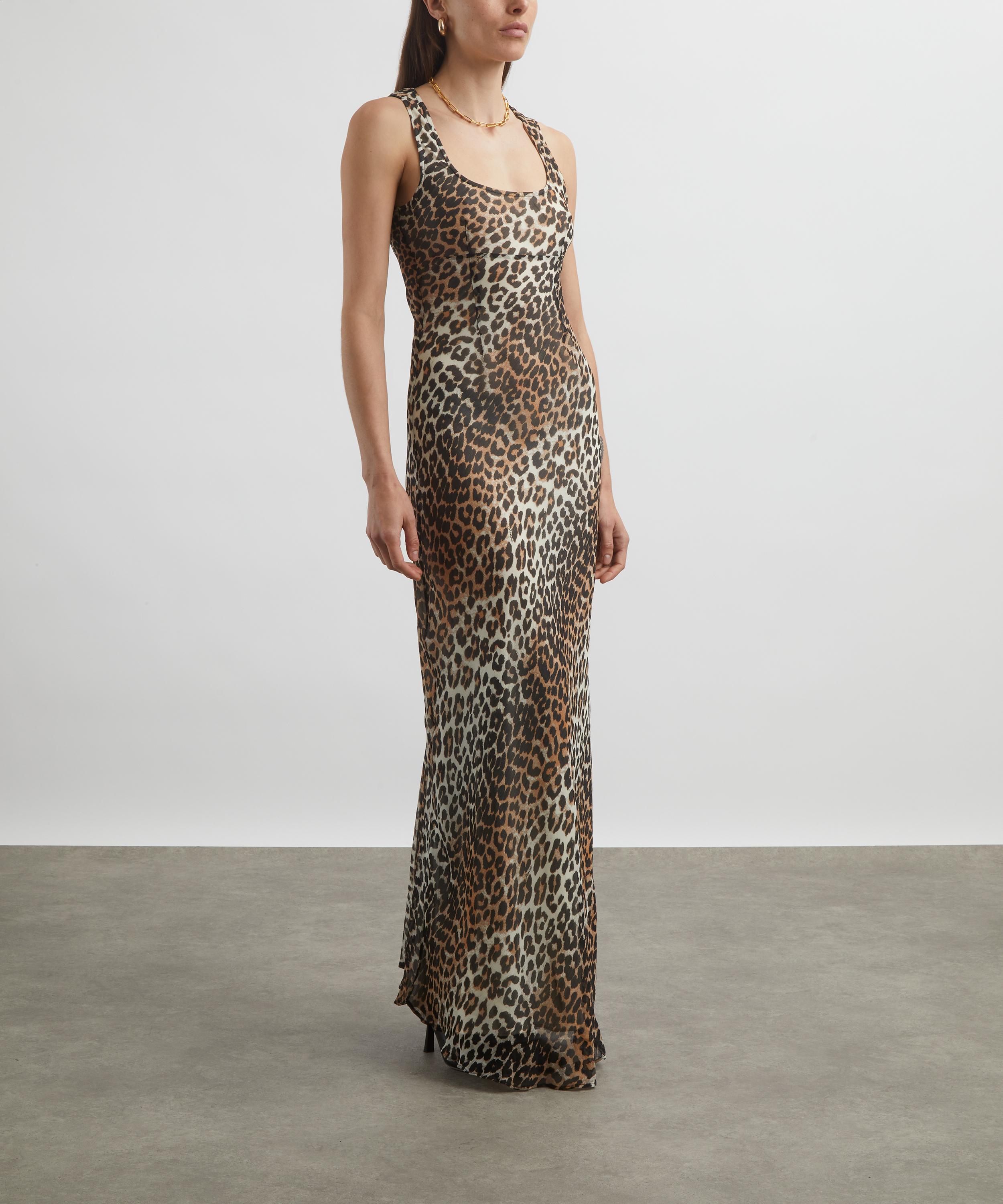 Ganni Leopard Printed Chiffon Maxi Dress Liberty