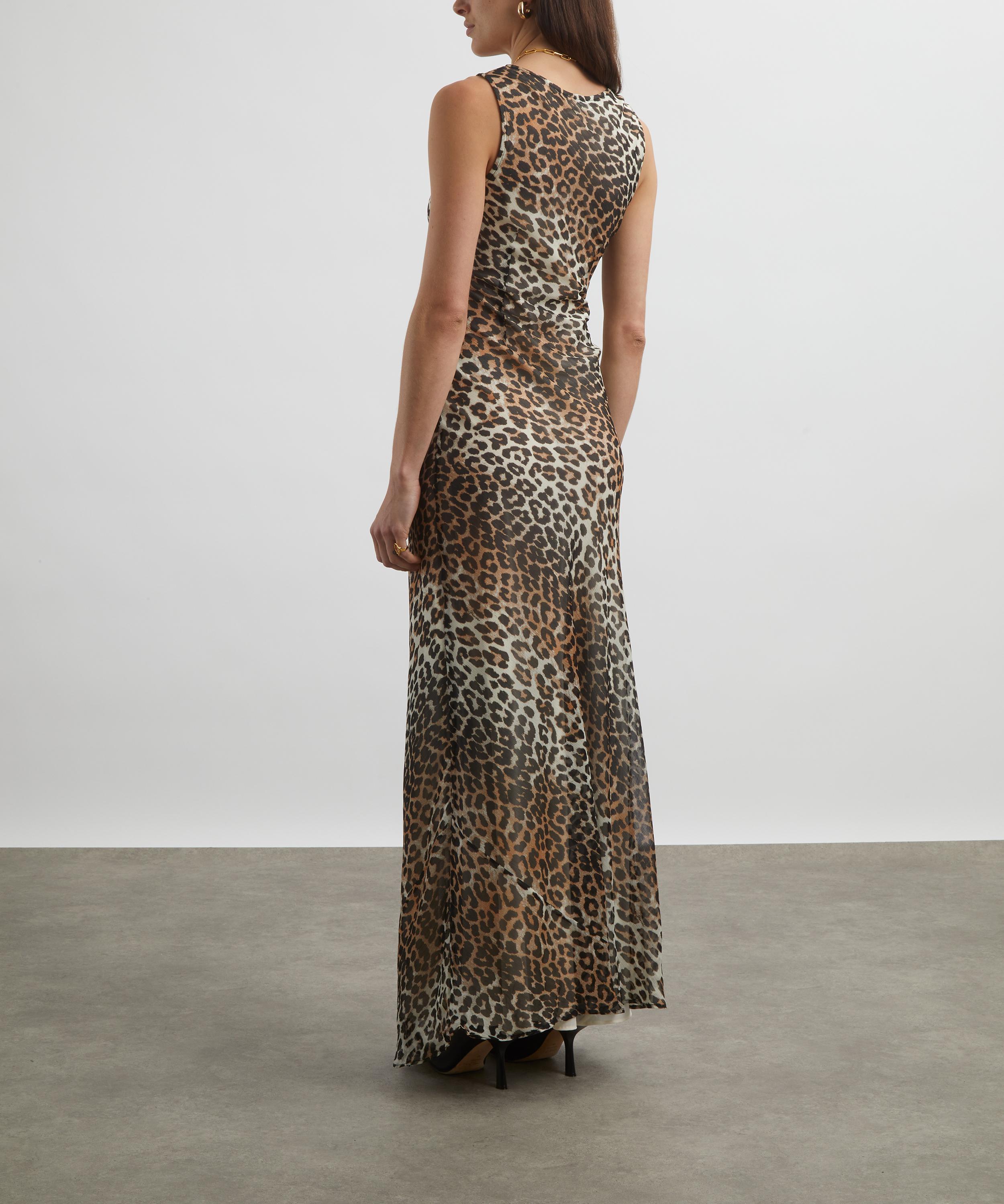 Ganni - Leopard Printed Chiffon Maxi-Dress image number 3