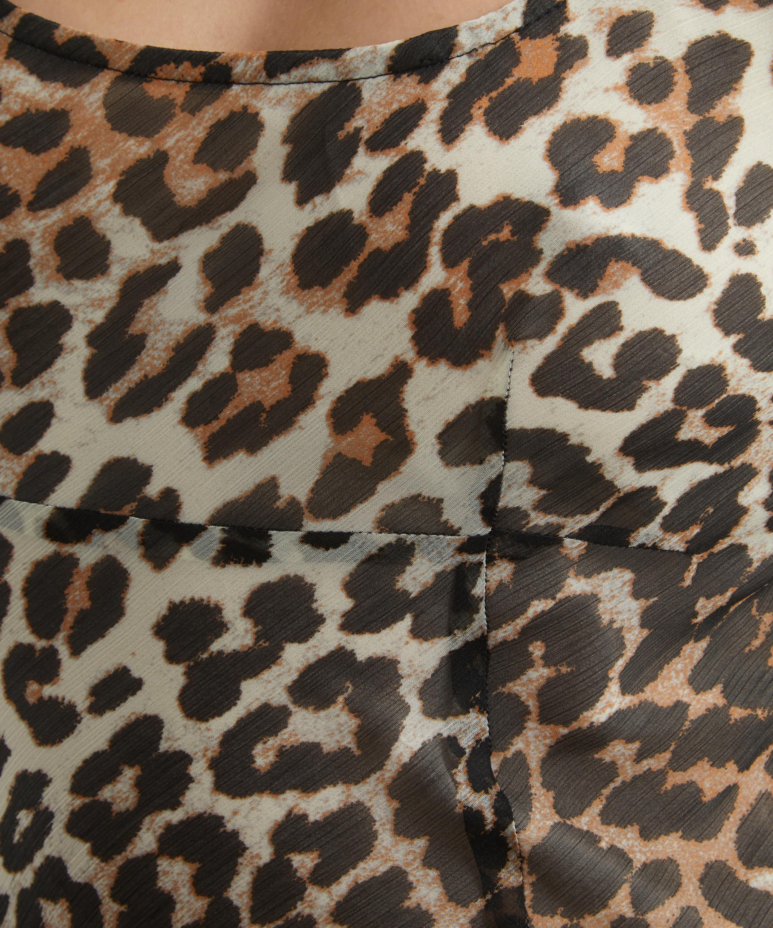 Ganni - Leopard Printed Chiffon Maxi-Dress image number 4