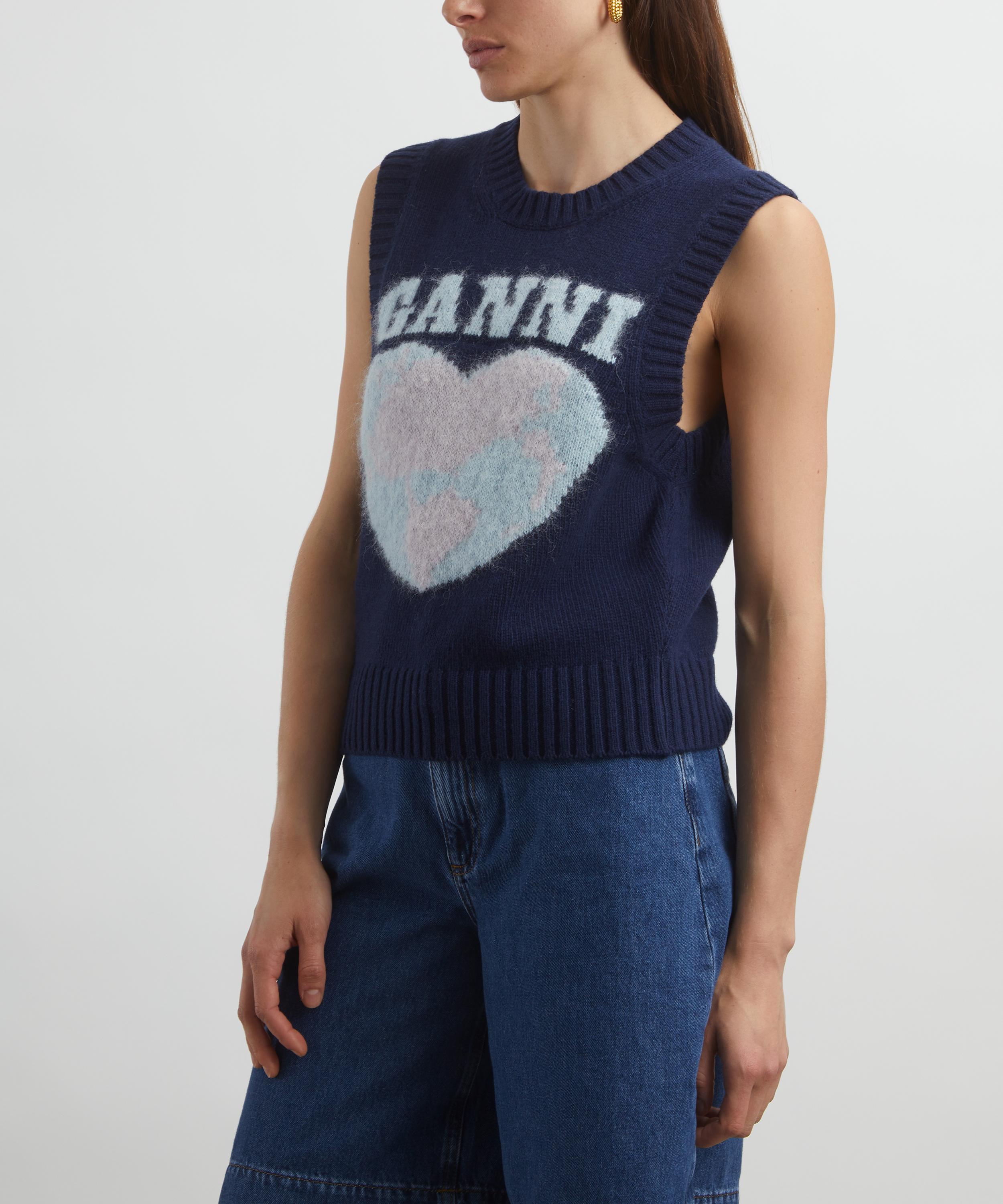 Ganni - Graphic Heart Logo Wool Tank Top image number 2