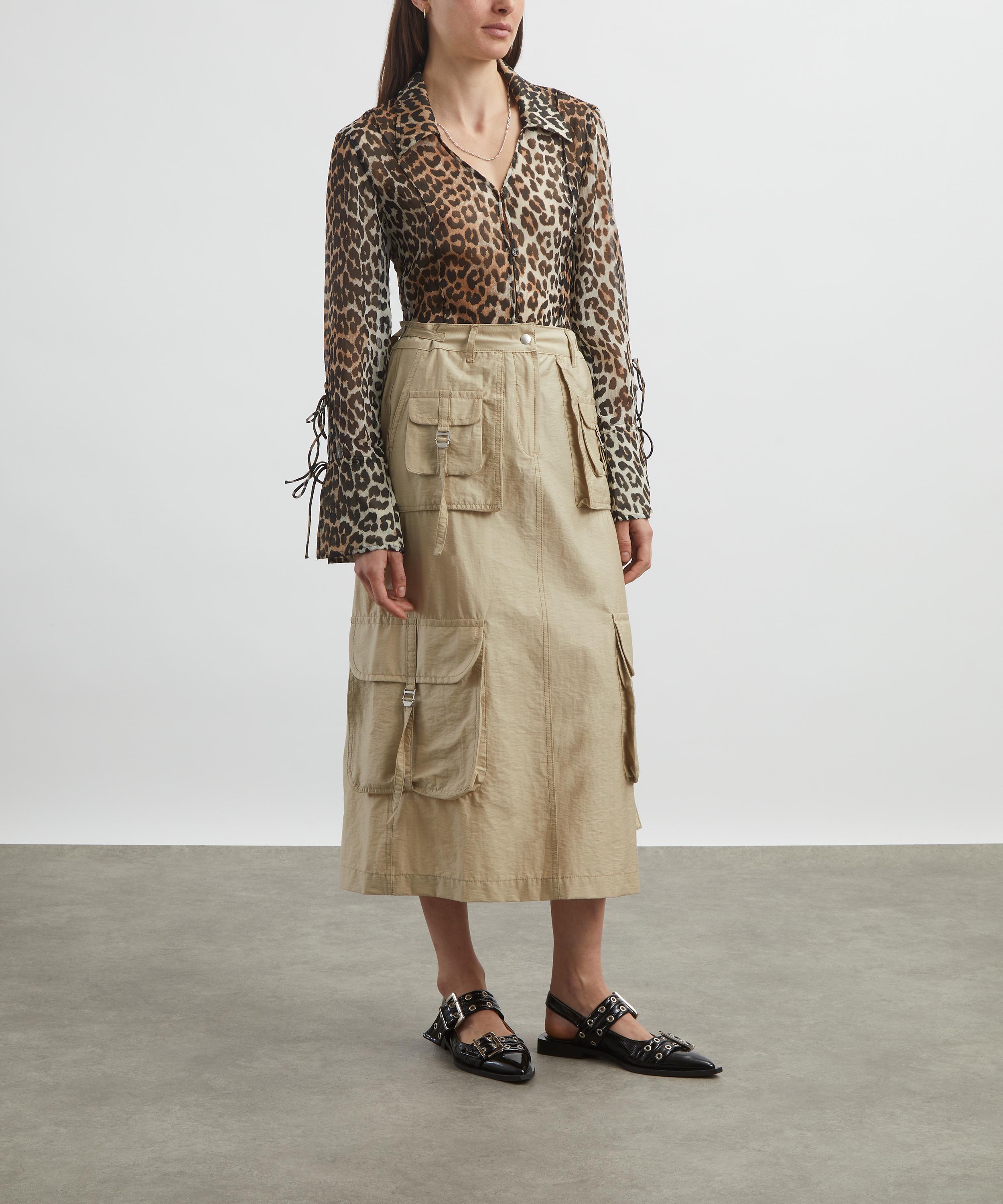 Ganni - Leopard Printed Chiffon Shirt image number 1