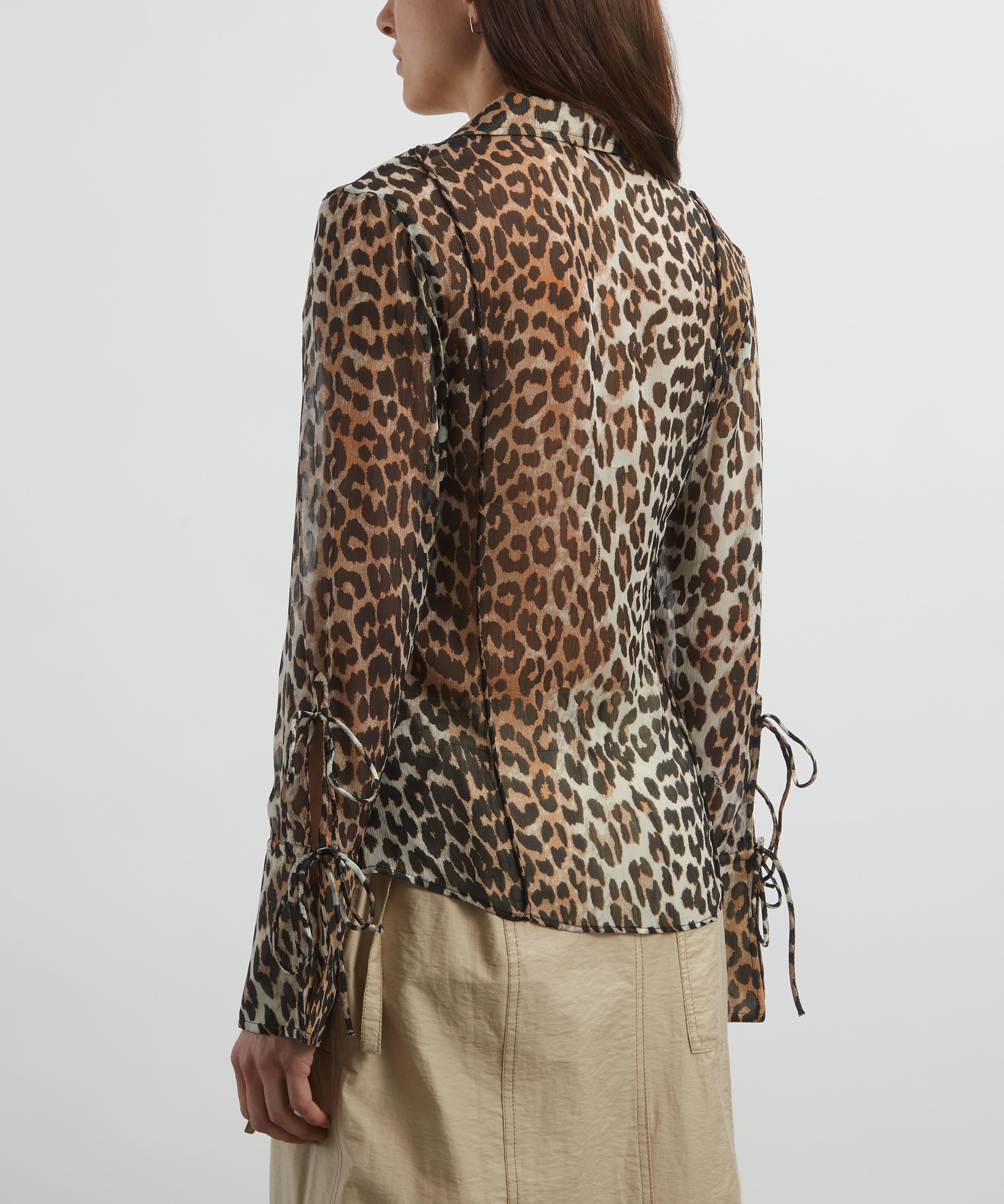 Ganni - Leopard Printed Chiffon Shirt image number 3