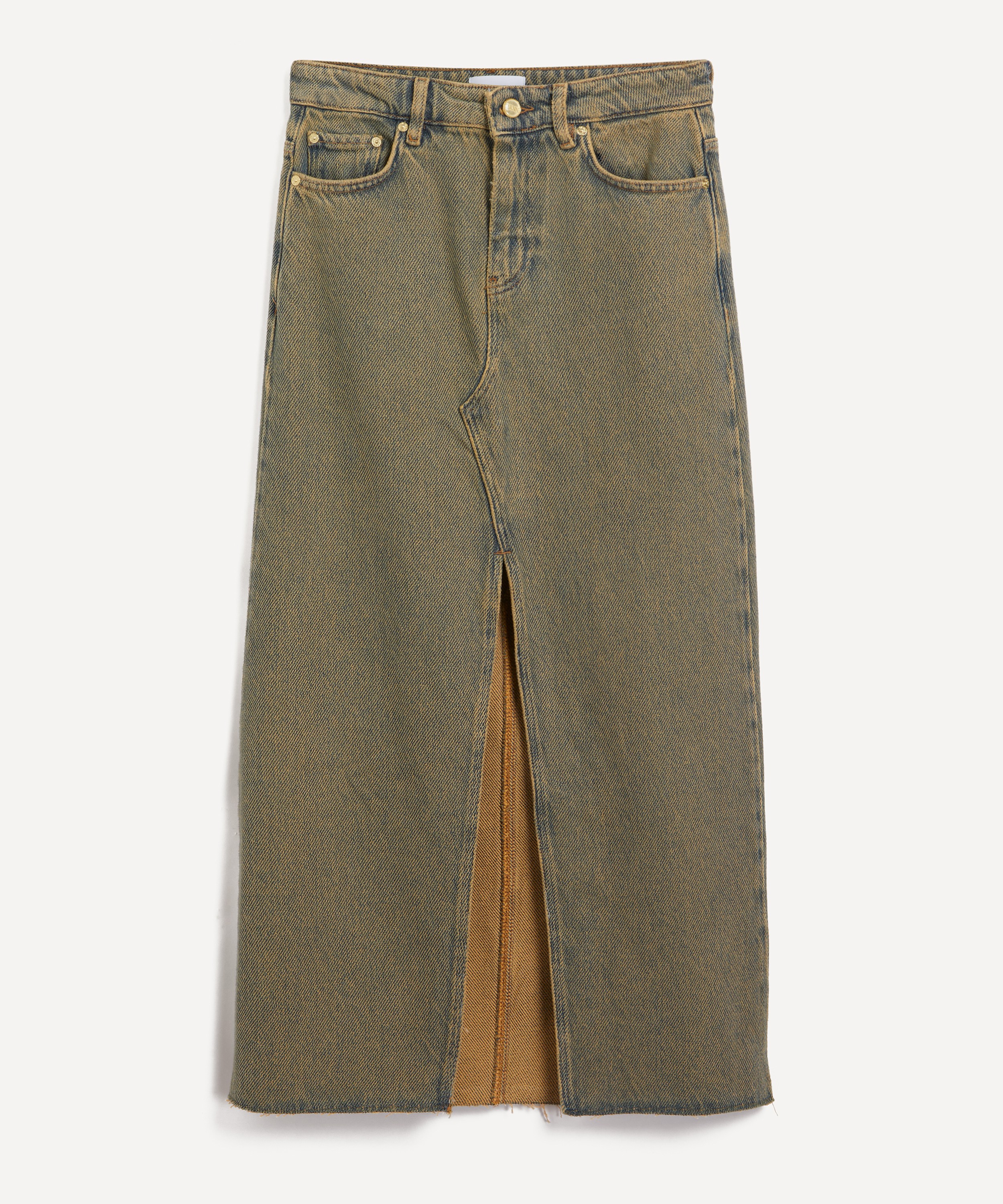 Ganni - Overdyed Heavy Denim Maxi-Skirt image number 0