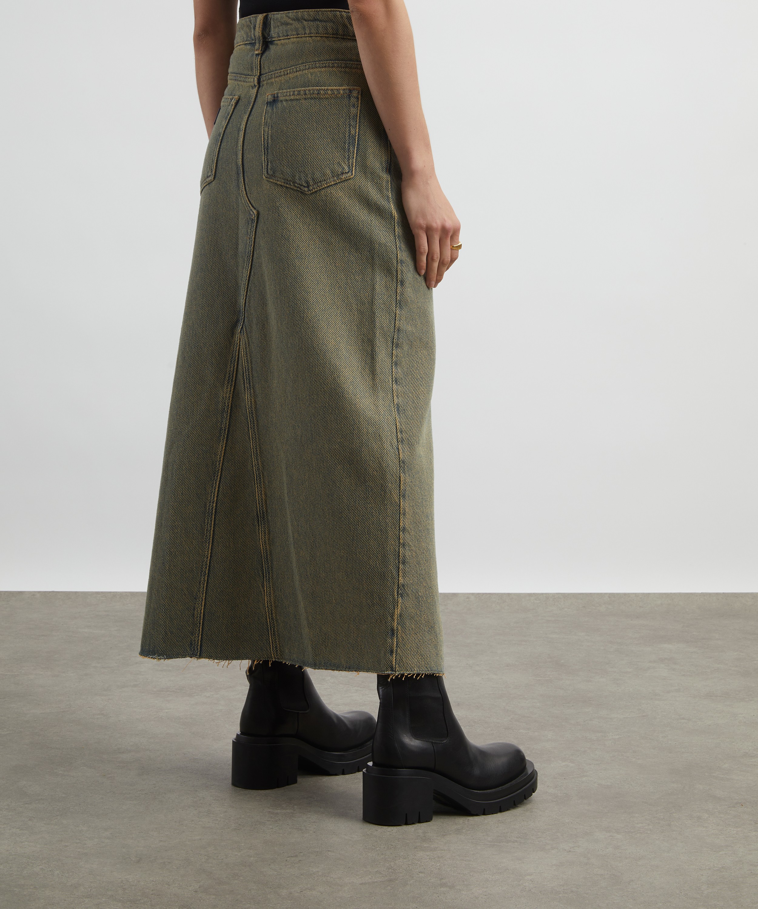 Ganni - Overdyed Heavy Denim Maxi-Skirt image number 3