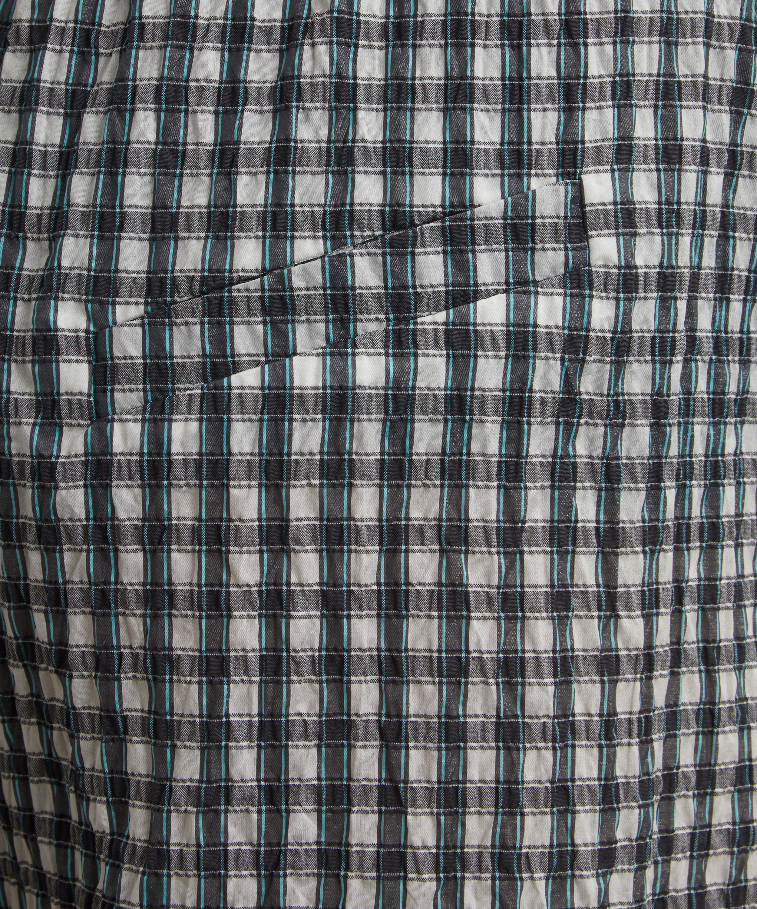 Ganni - Seersucker Check Smock Blouse image number 4