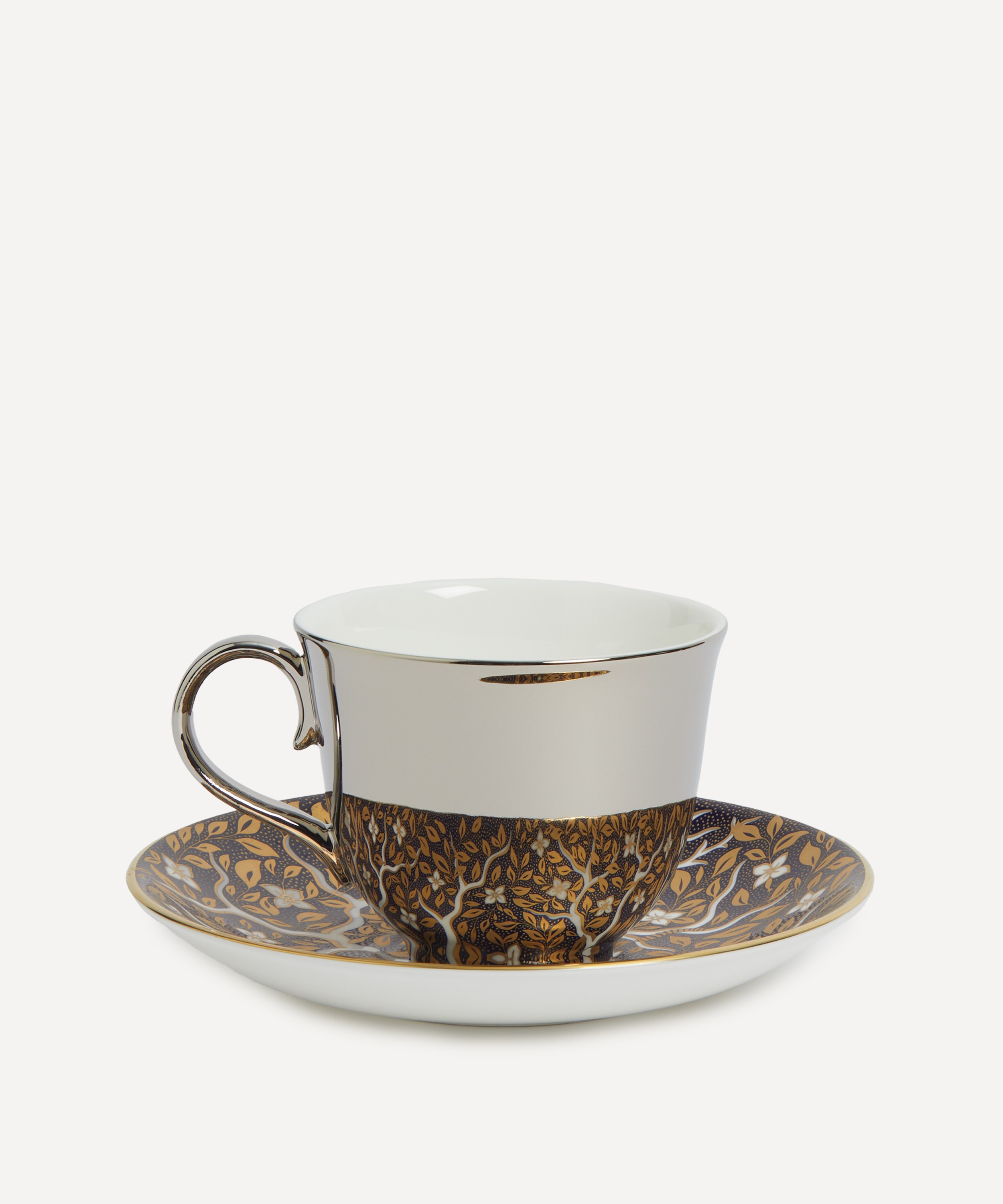 Richard Brendon - Reflect Platinum Tree of Life Teacup and Saucer Set image number 0