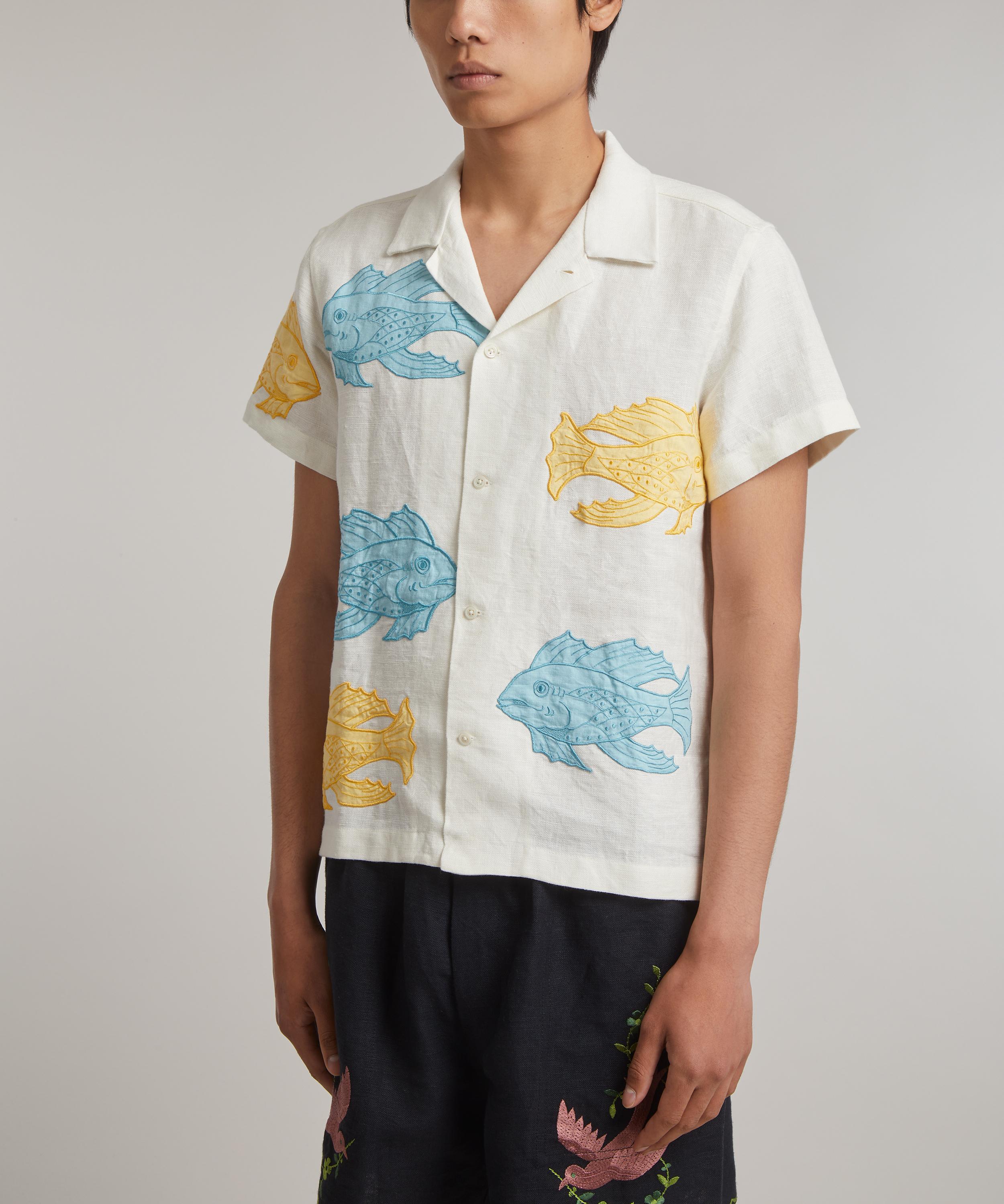 Bode - Piscine Appliqué Short Sleeve Shirt image number 2