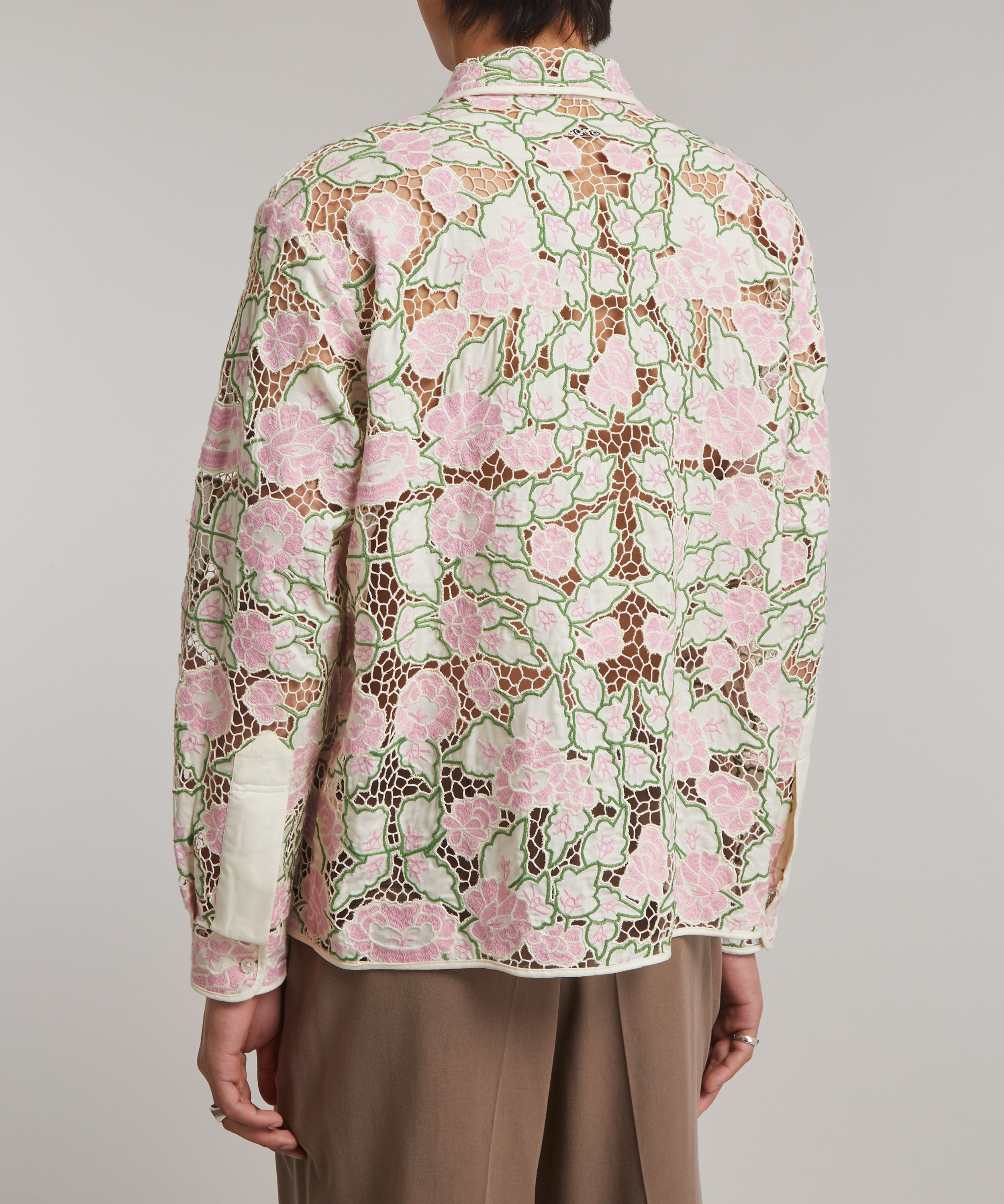 Bode - Peony Lace Long Sleeve Shirt image number 3