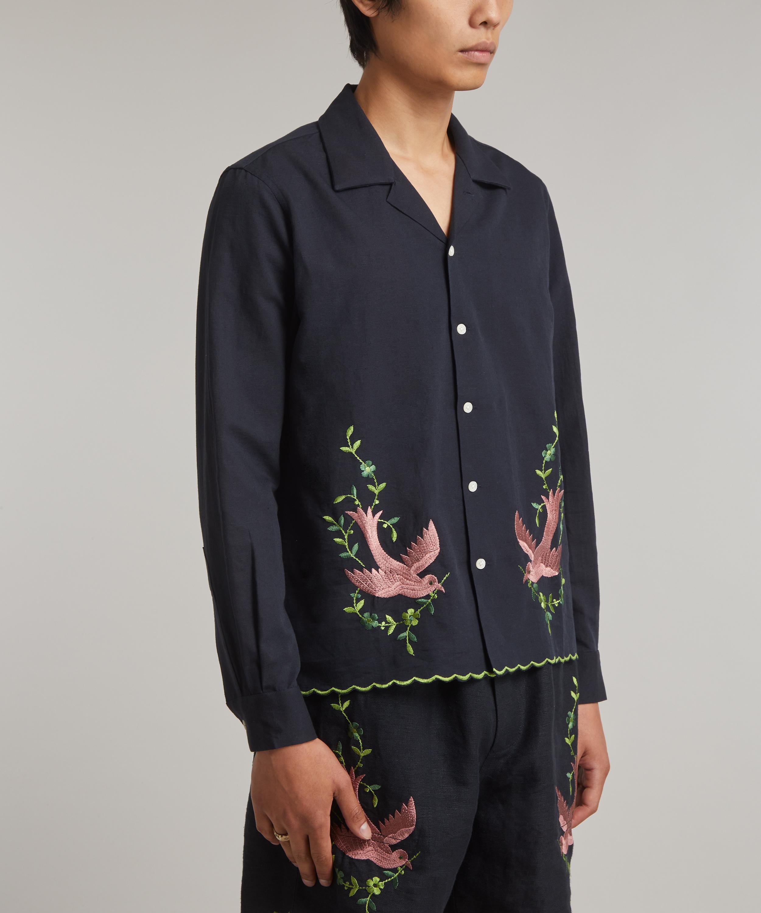 Bode - Rosefinch Embroidered Long Sleeve Shirt image number 2