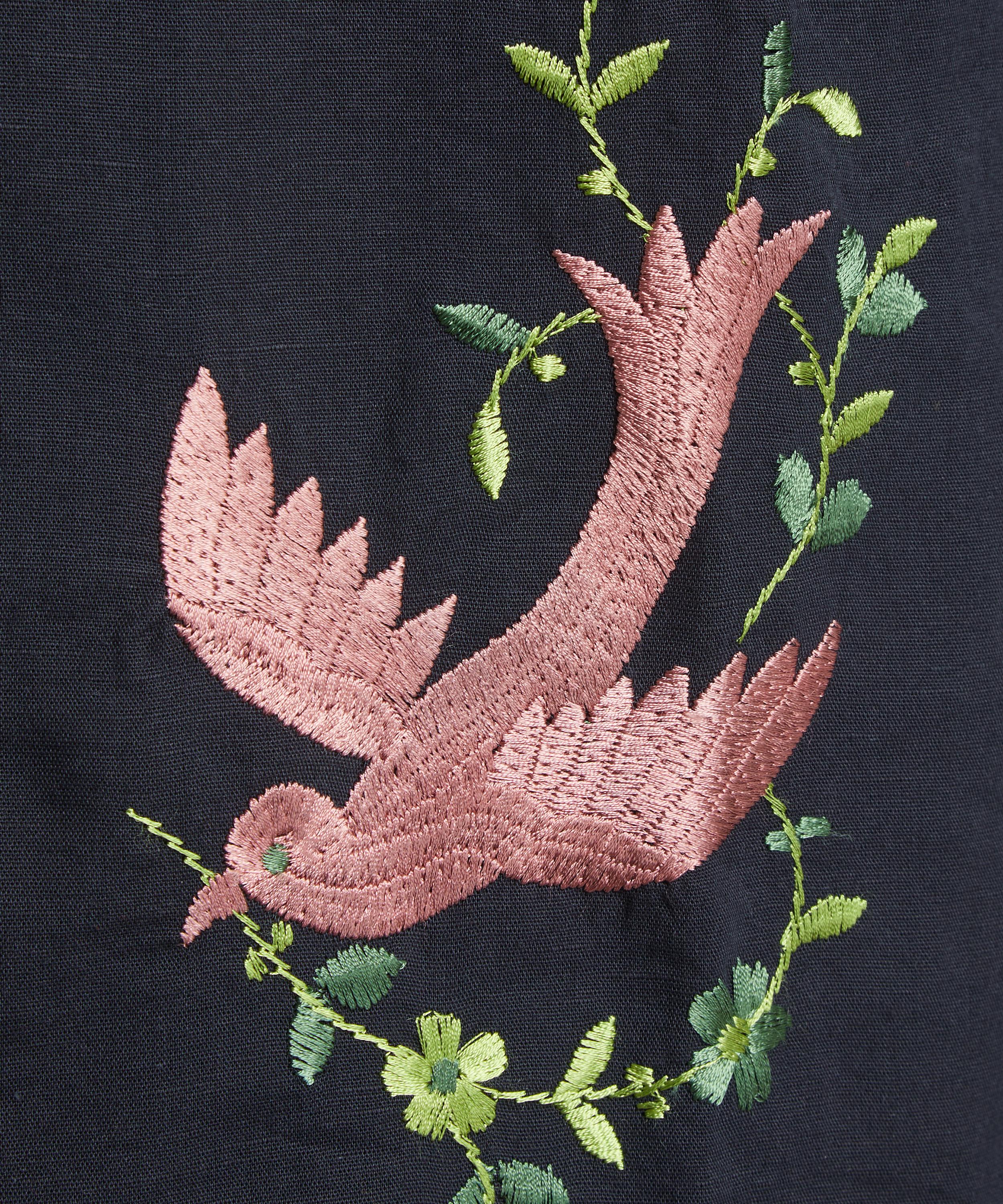 Bode - Rosefinch Embroidered Long Sleeve Shirt image number 4