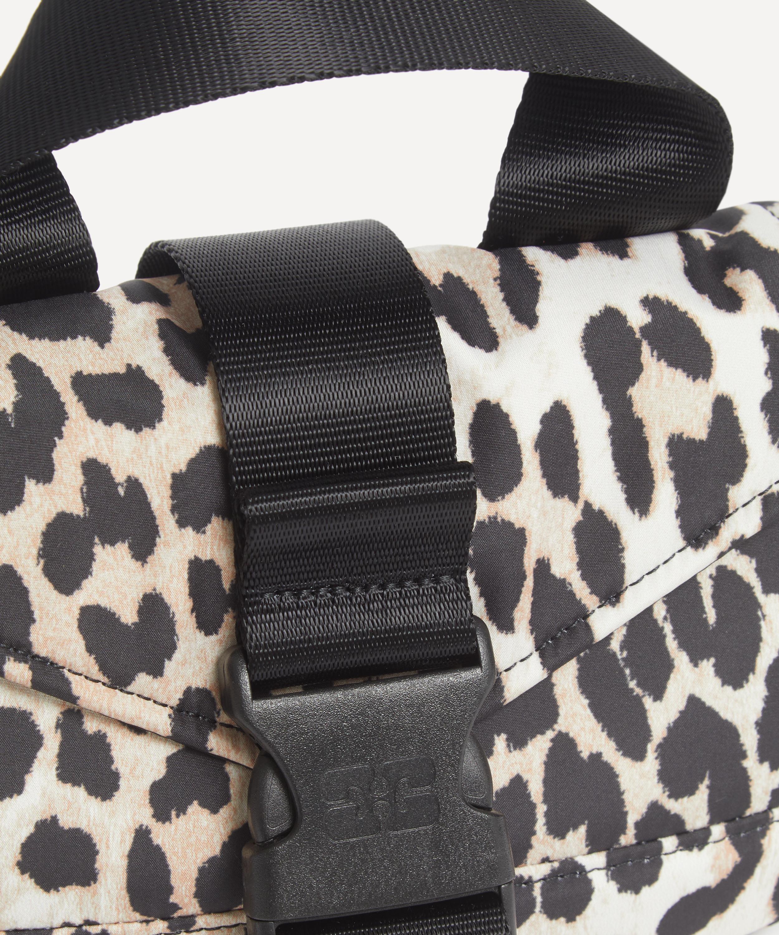 Ganni - Leopard Mini Tech Satchel Bag image number 4