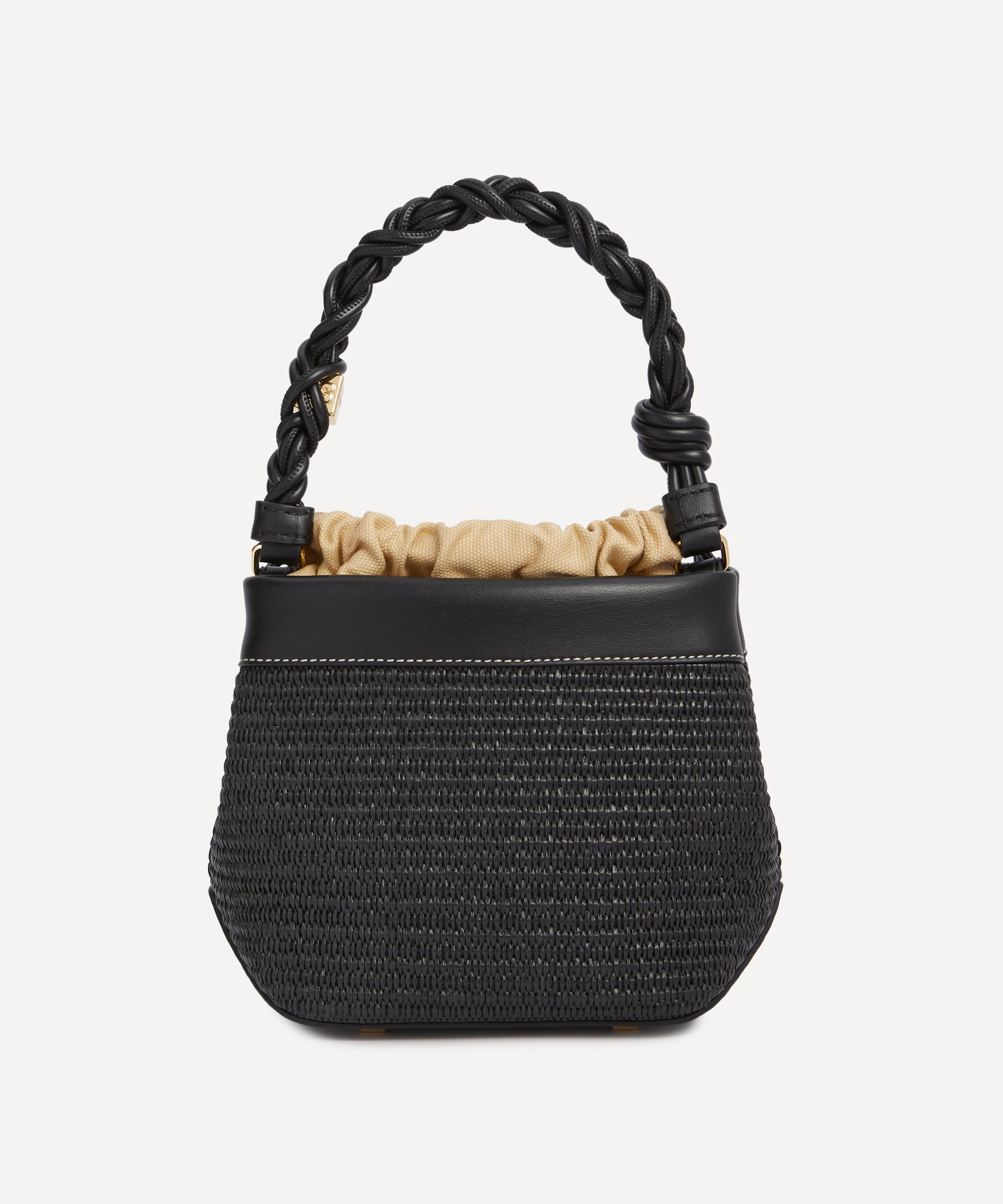 Ganni - Bou Black Raffia Bucket Bag image number 3