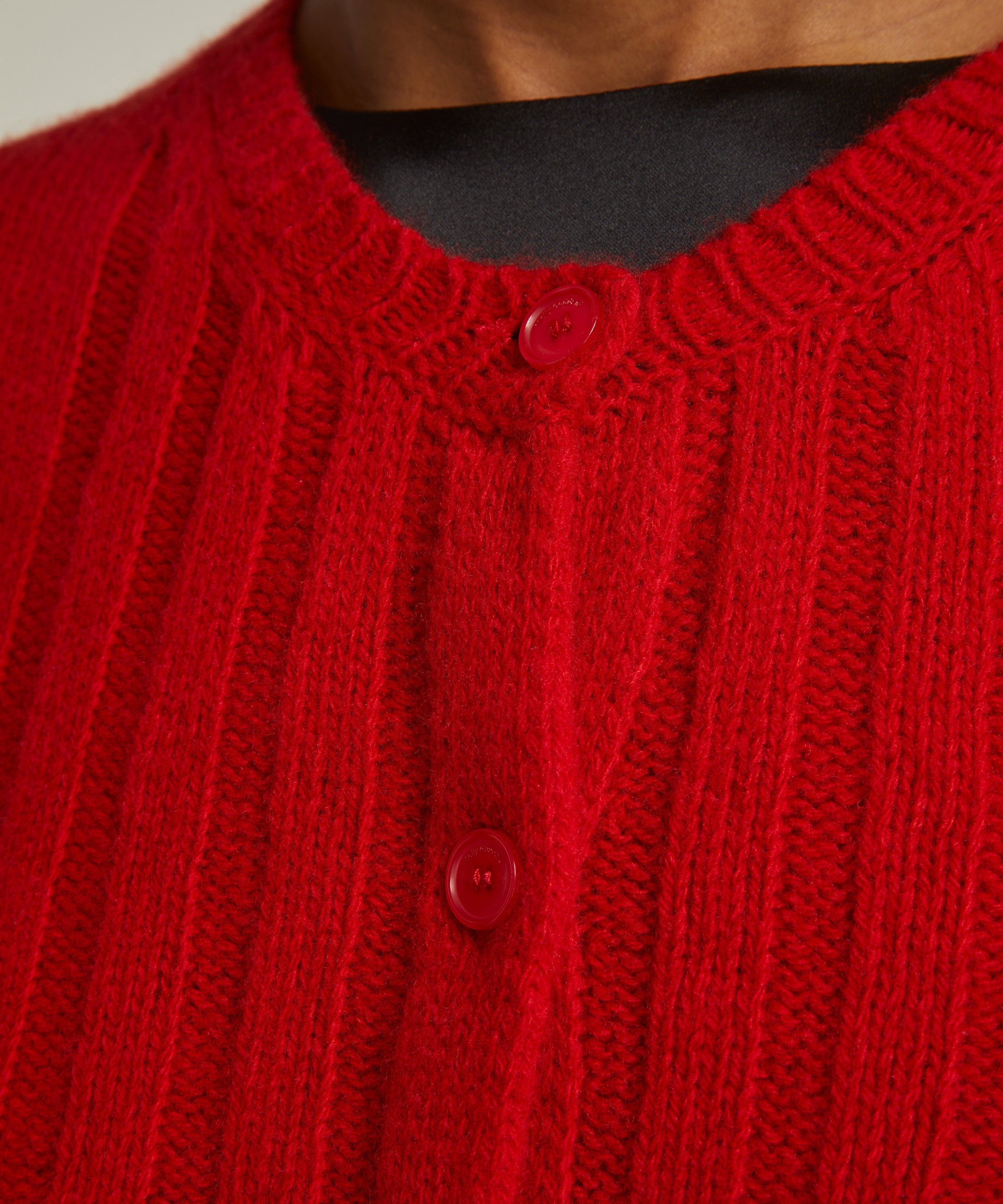 Molly Goddard - Charlotte Lambswool Rib Knit Cardigan image number 4