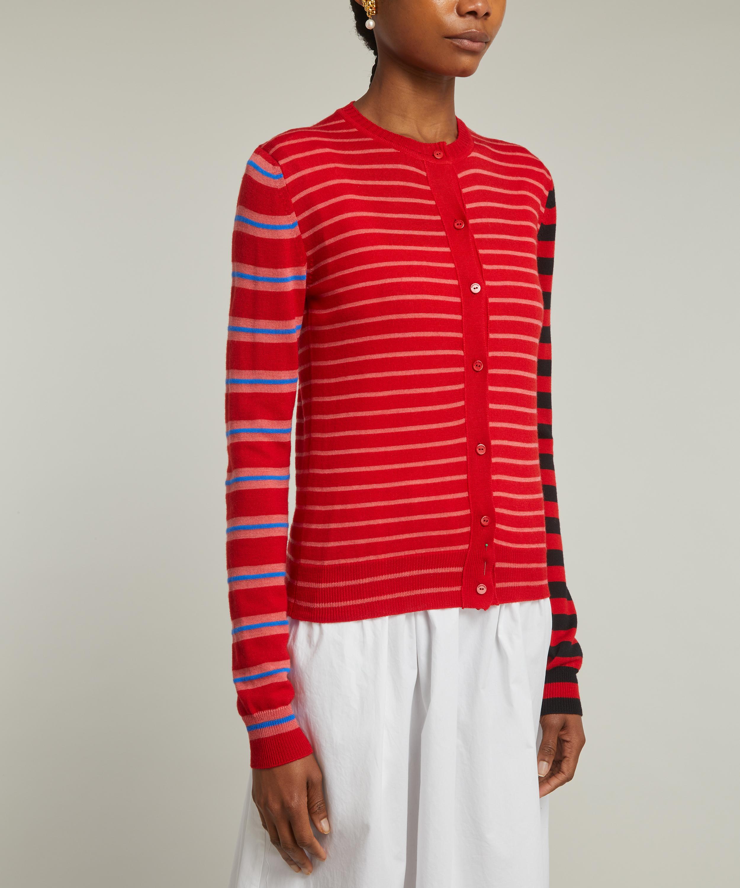 Molly Goddard - Wanda Contrast Stripe Merino Wool Cardigan  image number 2