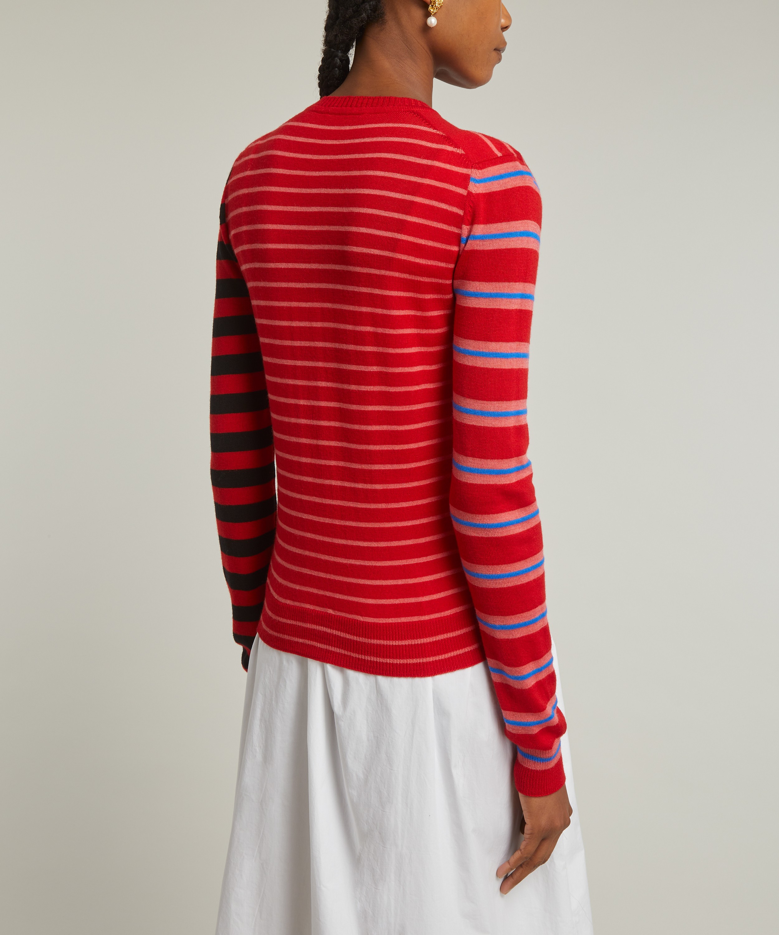 Molly Goddard - Wanda Contrast Stripe Merino Wool Cardigan  image number 3