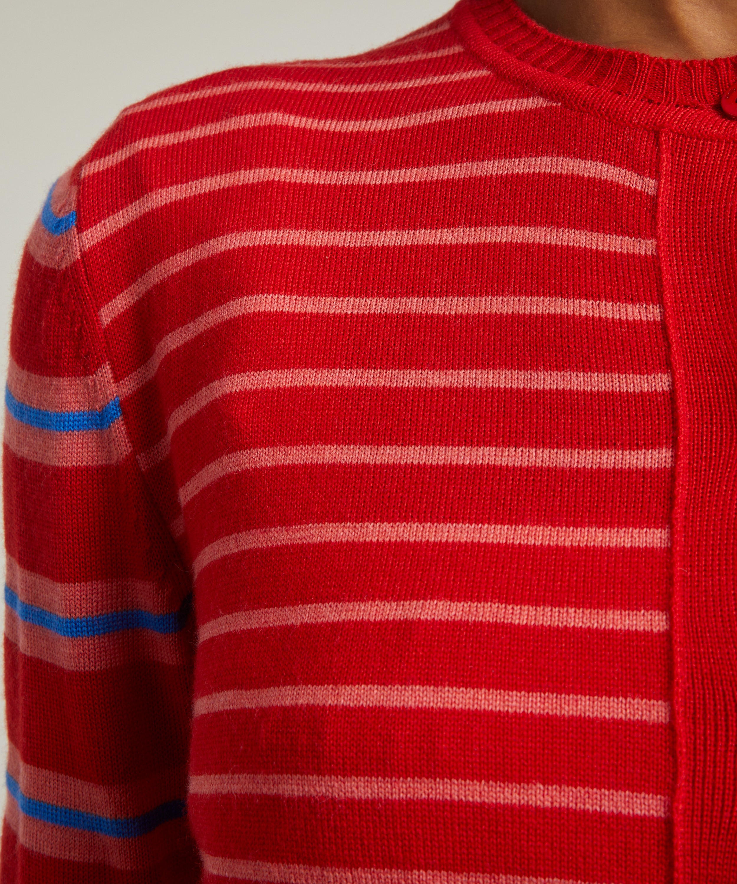 Molly Goddard - Wanda Contrast Stripe Merino Wool Cardigan  image number 4