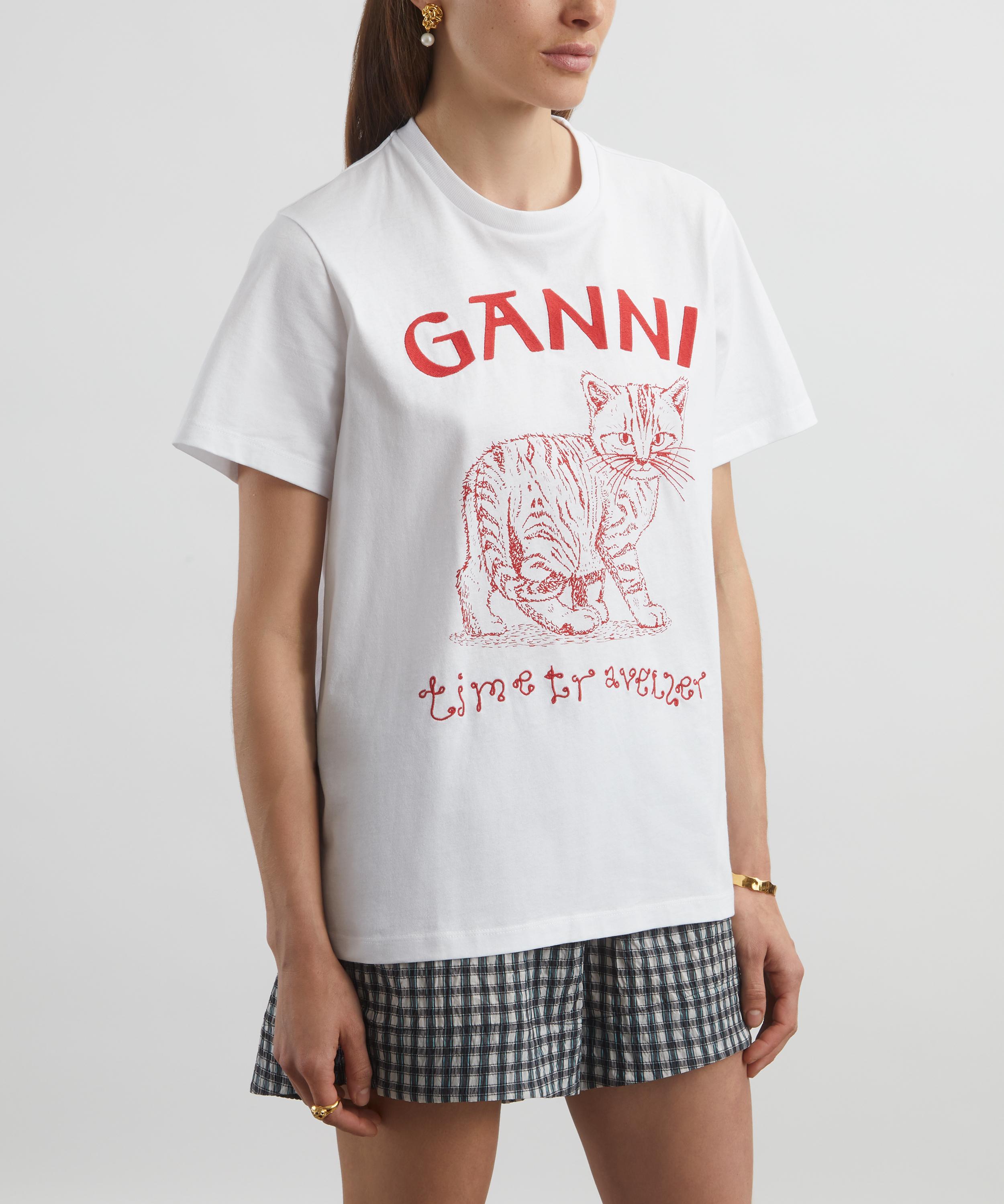 Ganni - Future White Jersey Relaxed T-Shirt image number 2